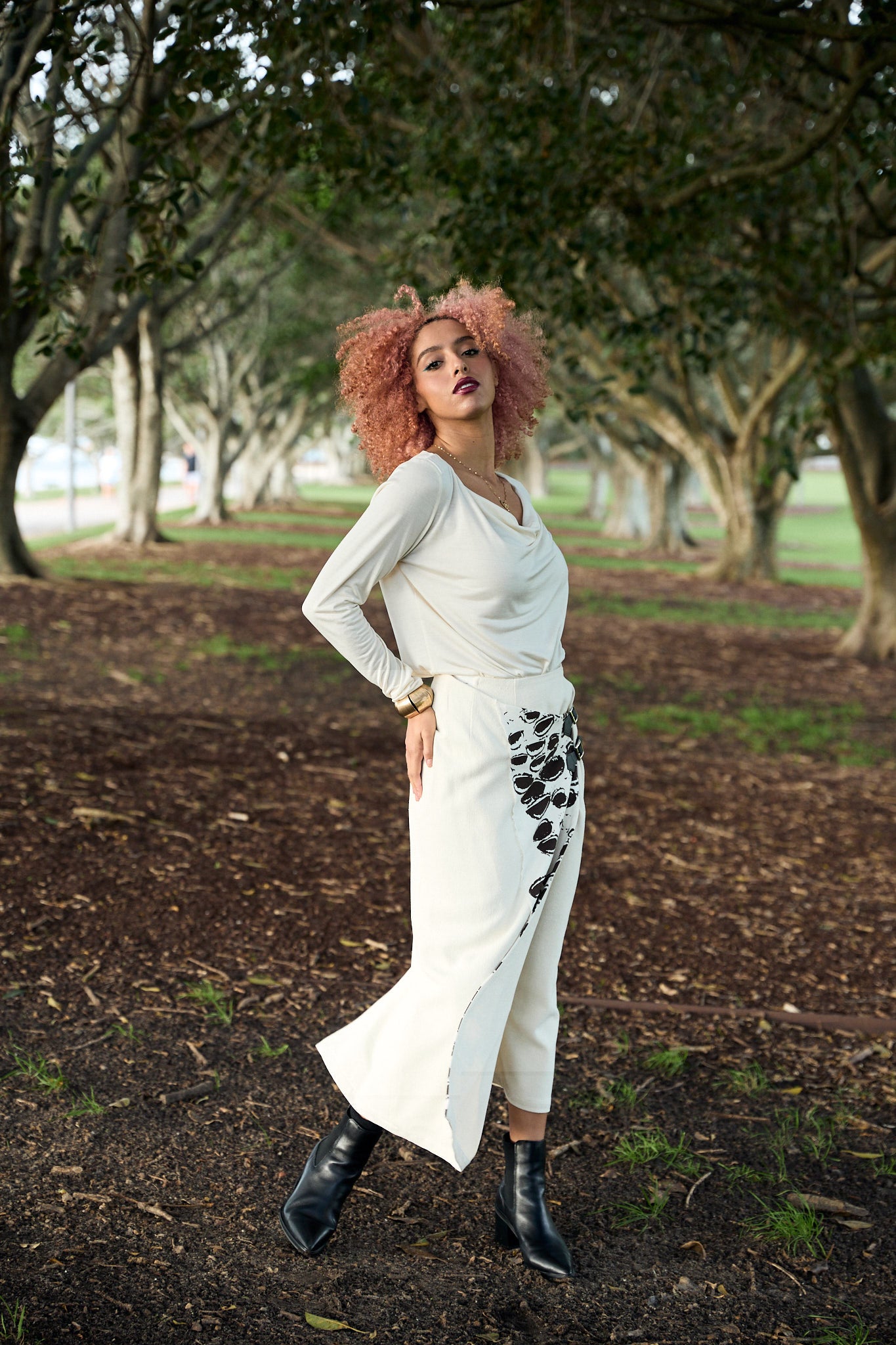 SYLVIA RILEY Cora Cowl neck top