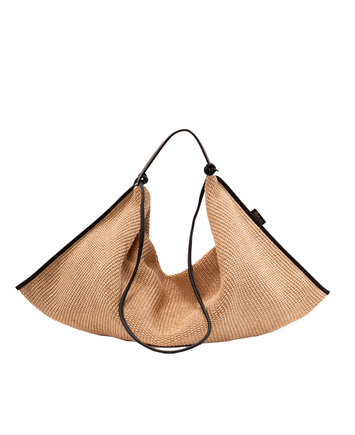 BIDINIS Eleonora hobo raffia bag natural/black