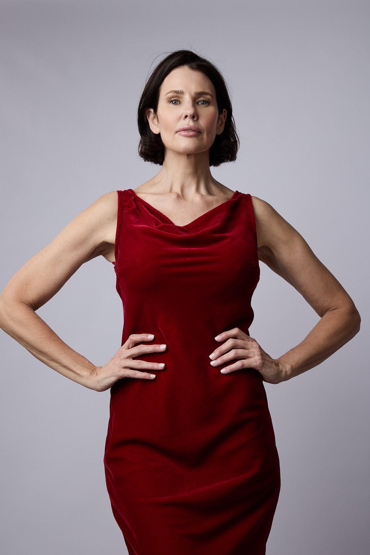 Clarabelle Silk Velvet Dress Red