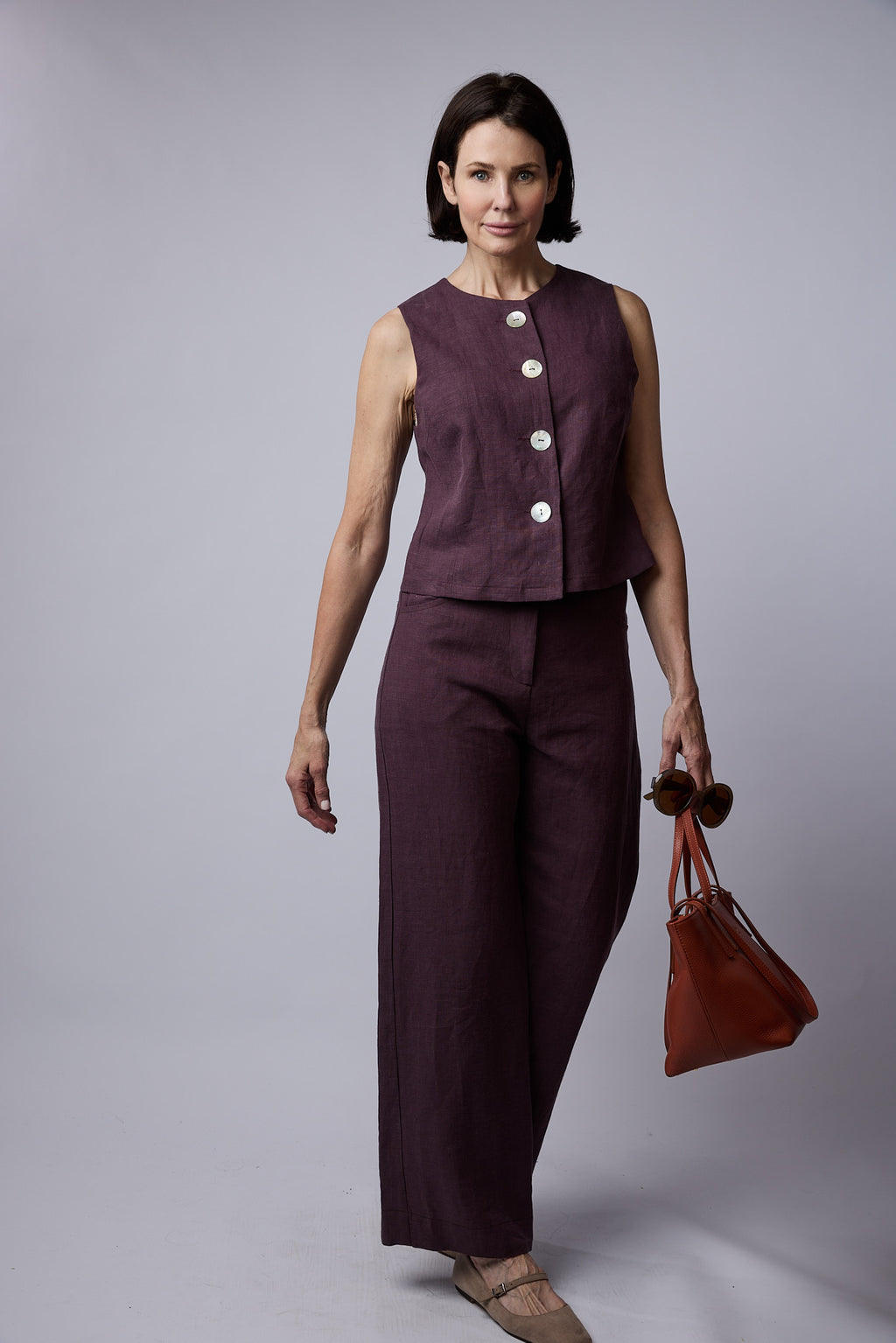 Florence Linen Pants Raisin