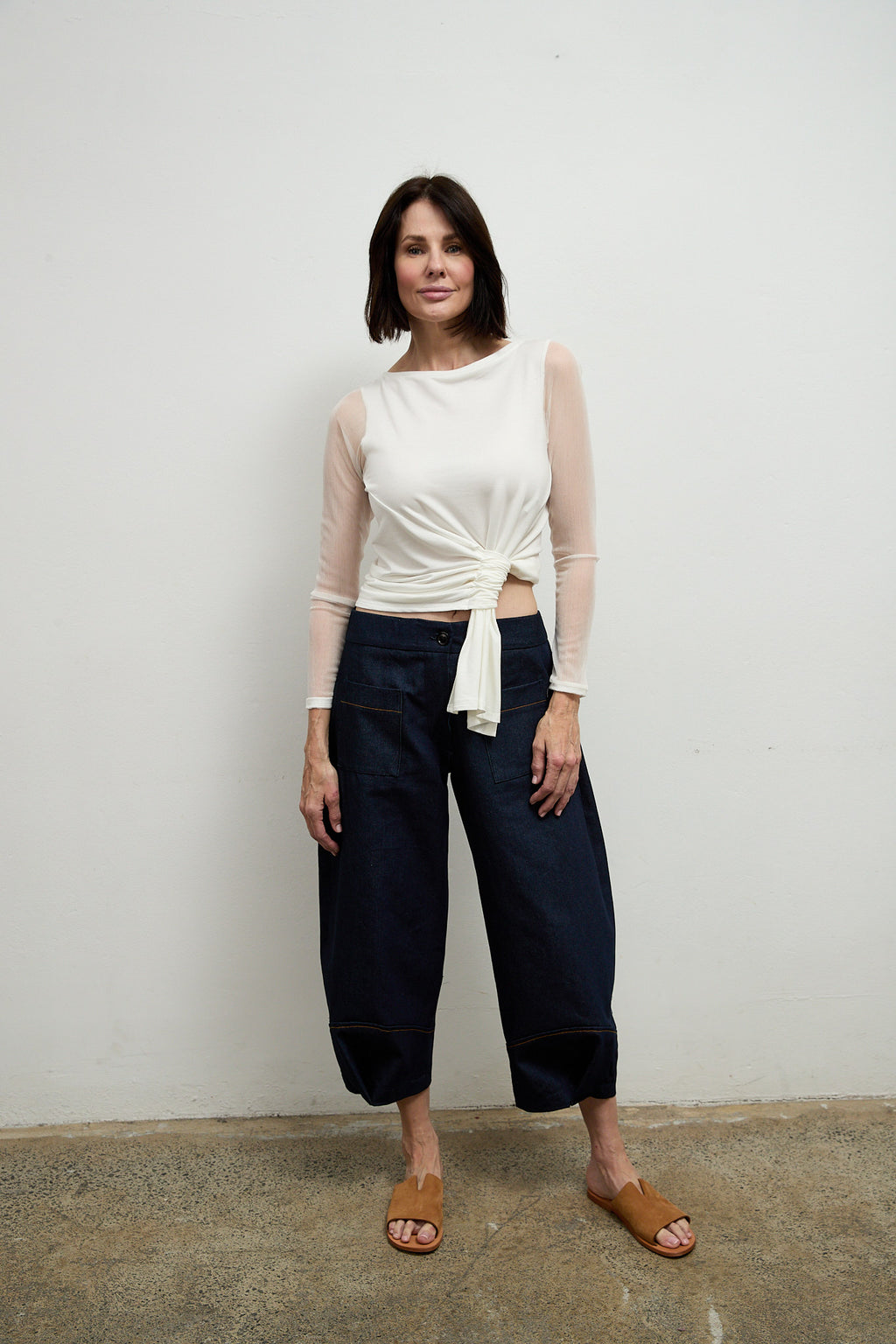 Tokyo silk mesh sleeve top