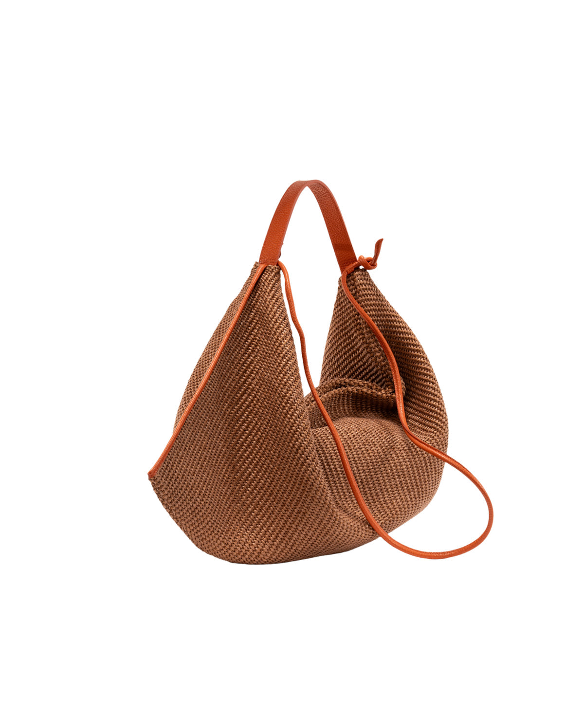 BIDINIS Eleonora hobo raffia bag Tobacco/orange