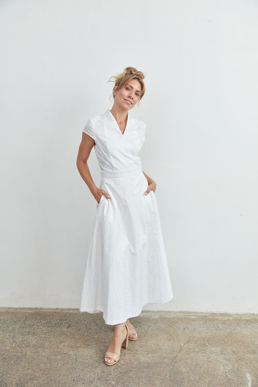 SYLVIA RILEY Grace cotton jacquard dress