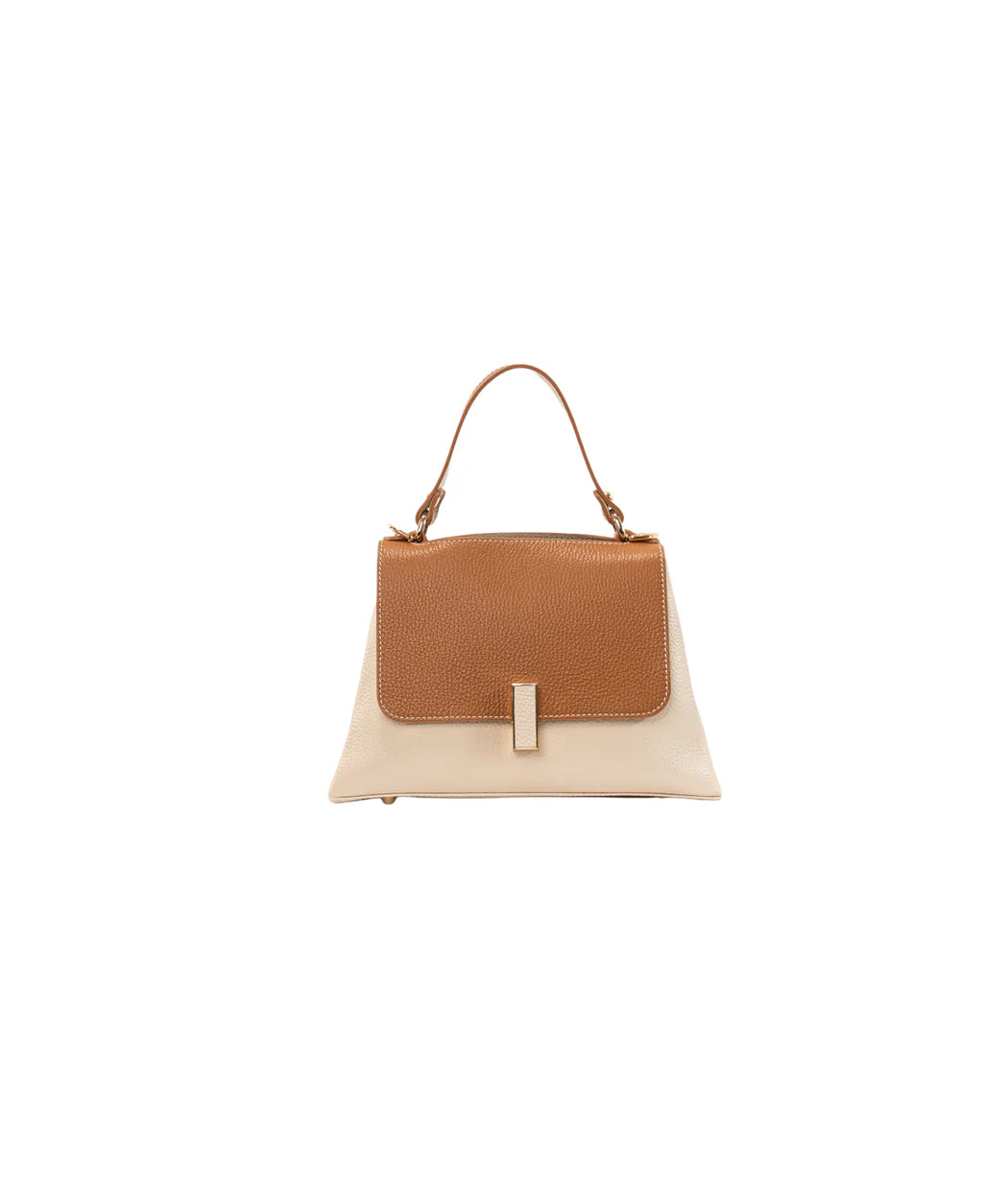 BIDINIS Lisa Mini top handle leather bag Off white/tan