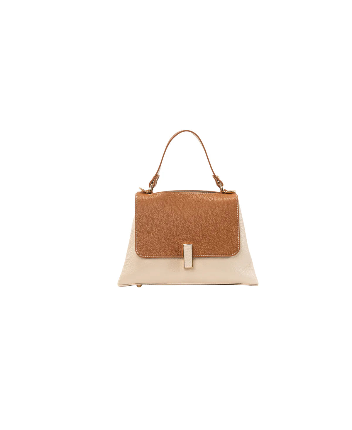 BIDINIS Lisa Mini top handle leather bag Off white/tan