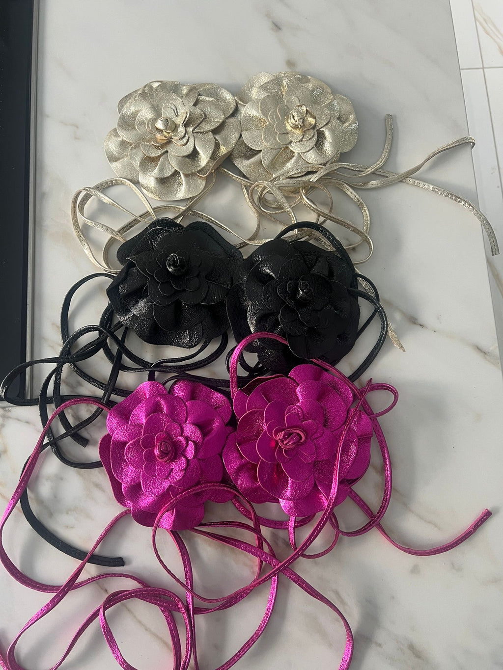 BIDINIS Camellia leather belts