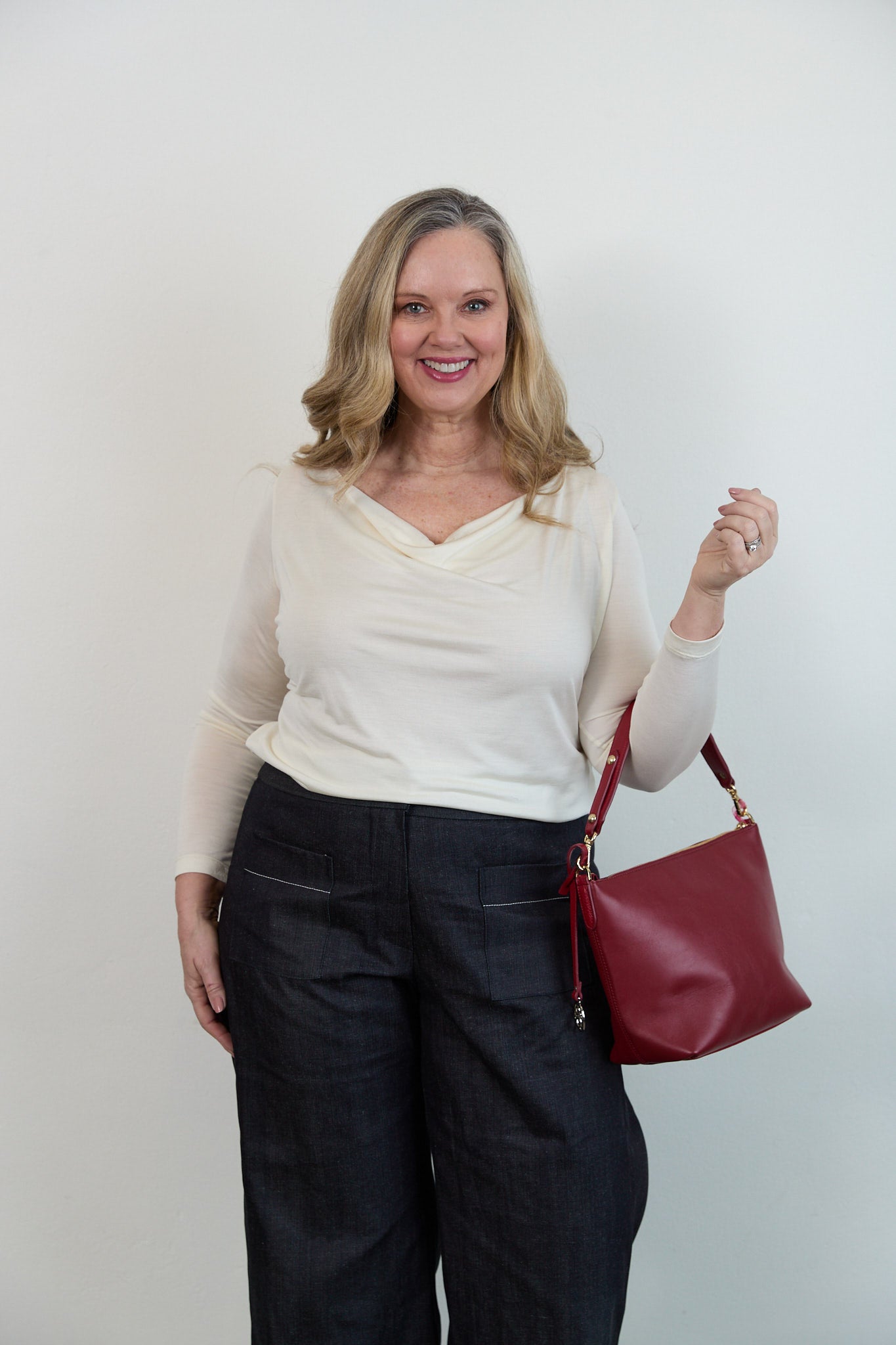 SYLVIA RILEY Cora Cowl neck top