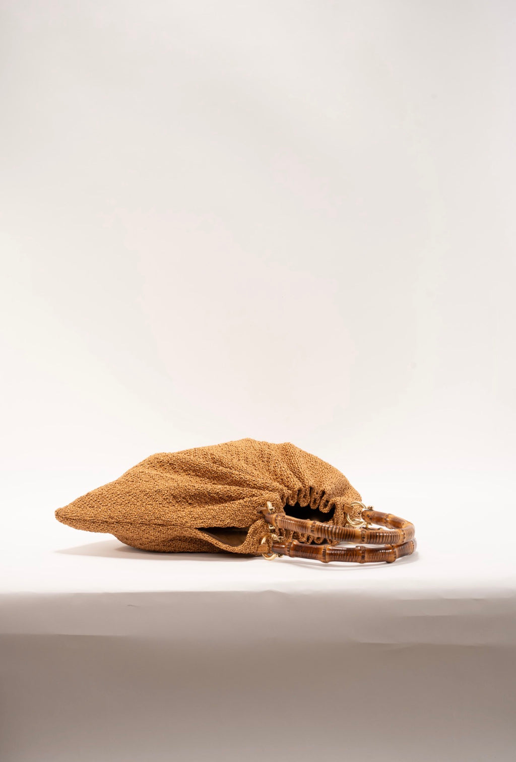 BIDINIS Caterina Medium Raffia Shopping Bag Textured Tobacco Brown