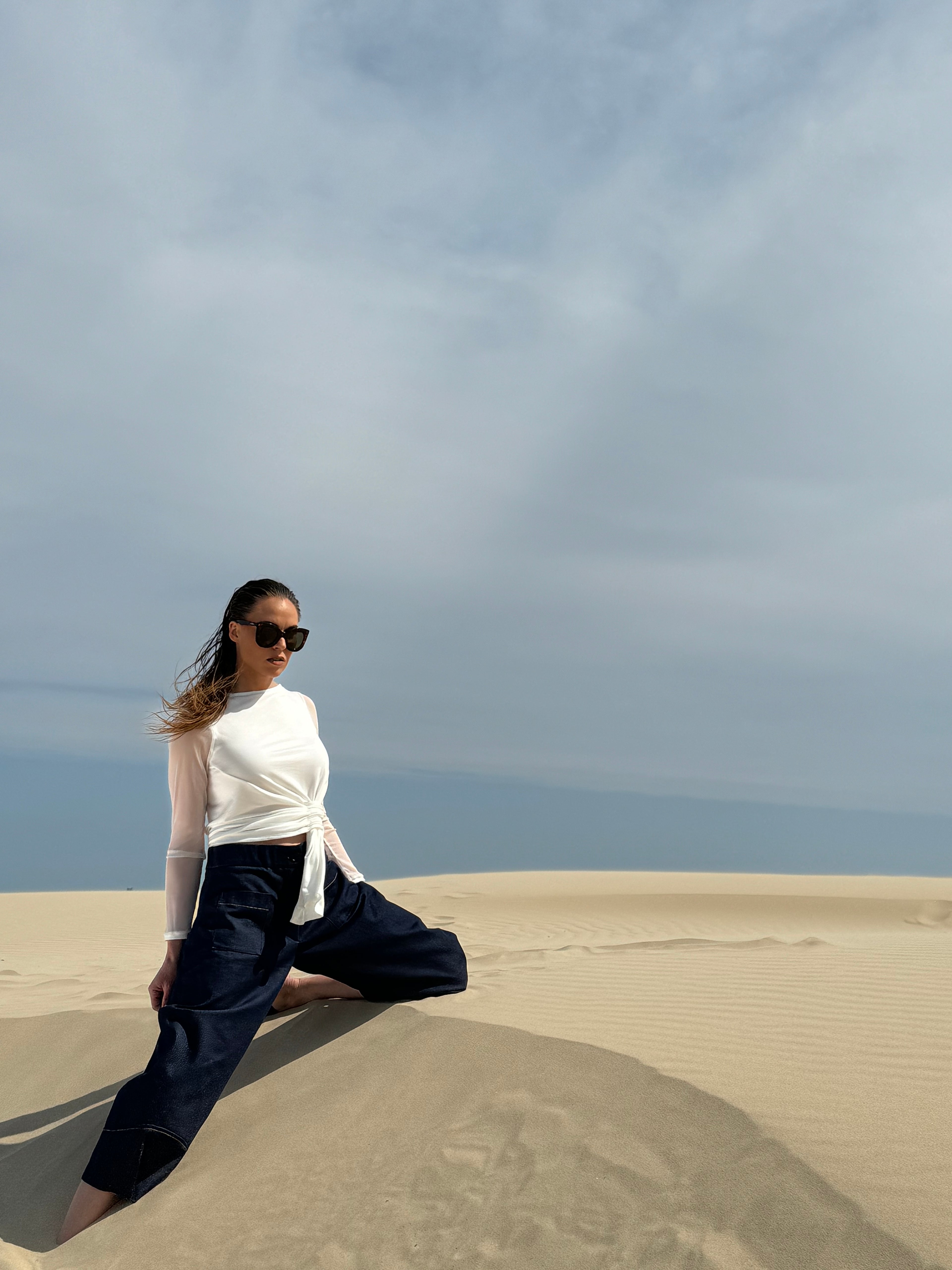 Tokyo silk mesh sleeve top