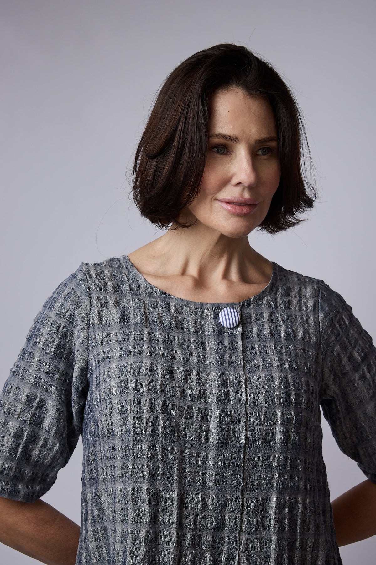 Dakota dress Smoke Textured linen