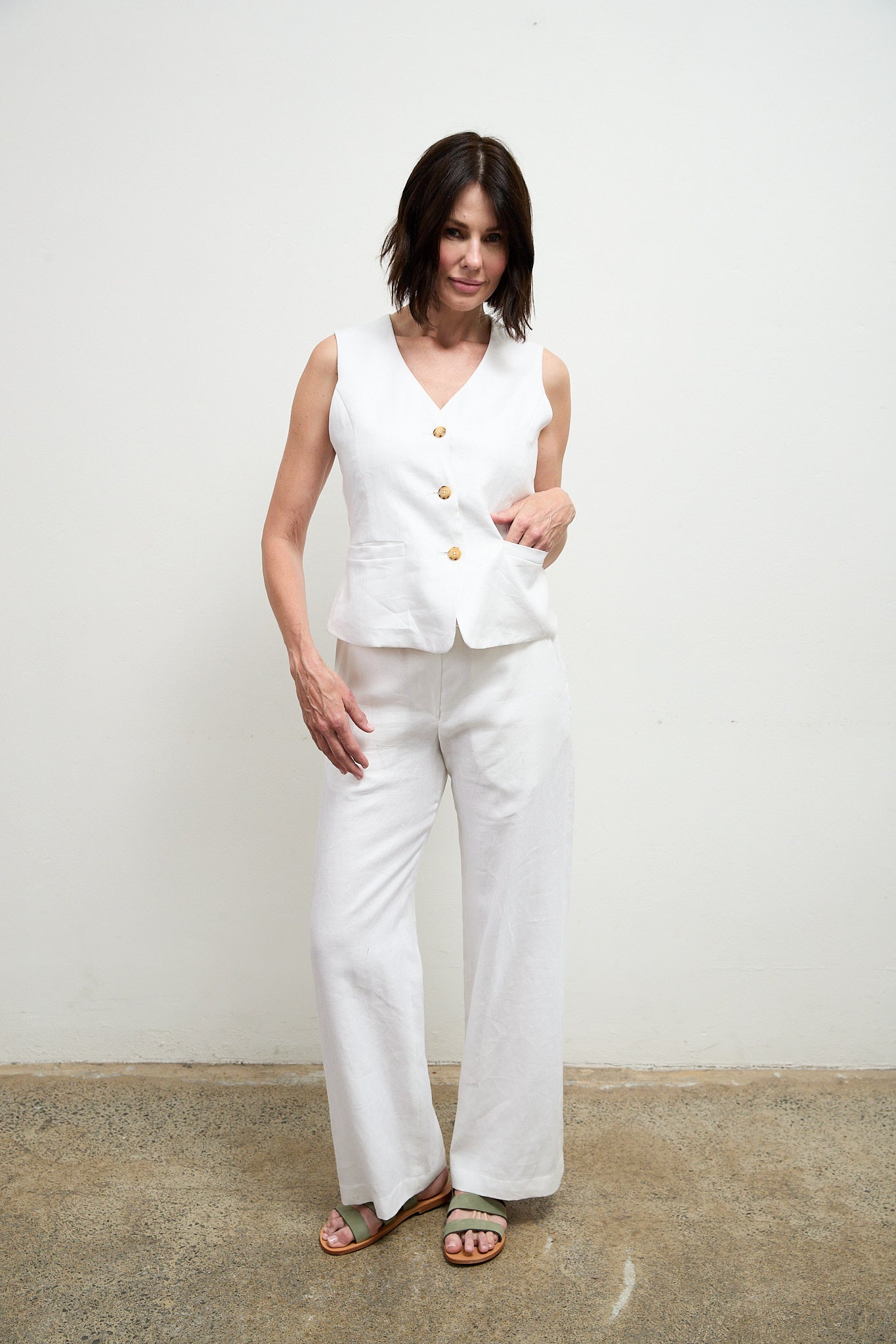 Mimi Twill Linen Gilet