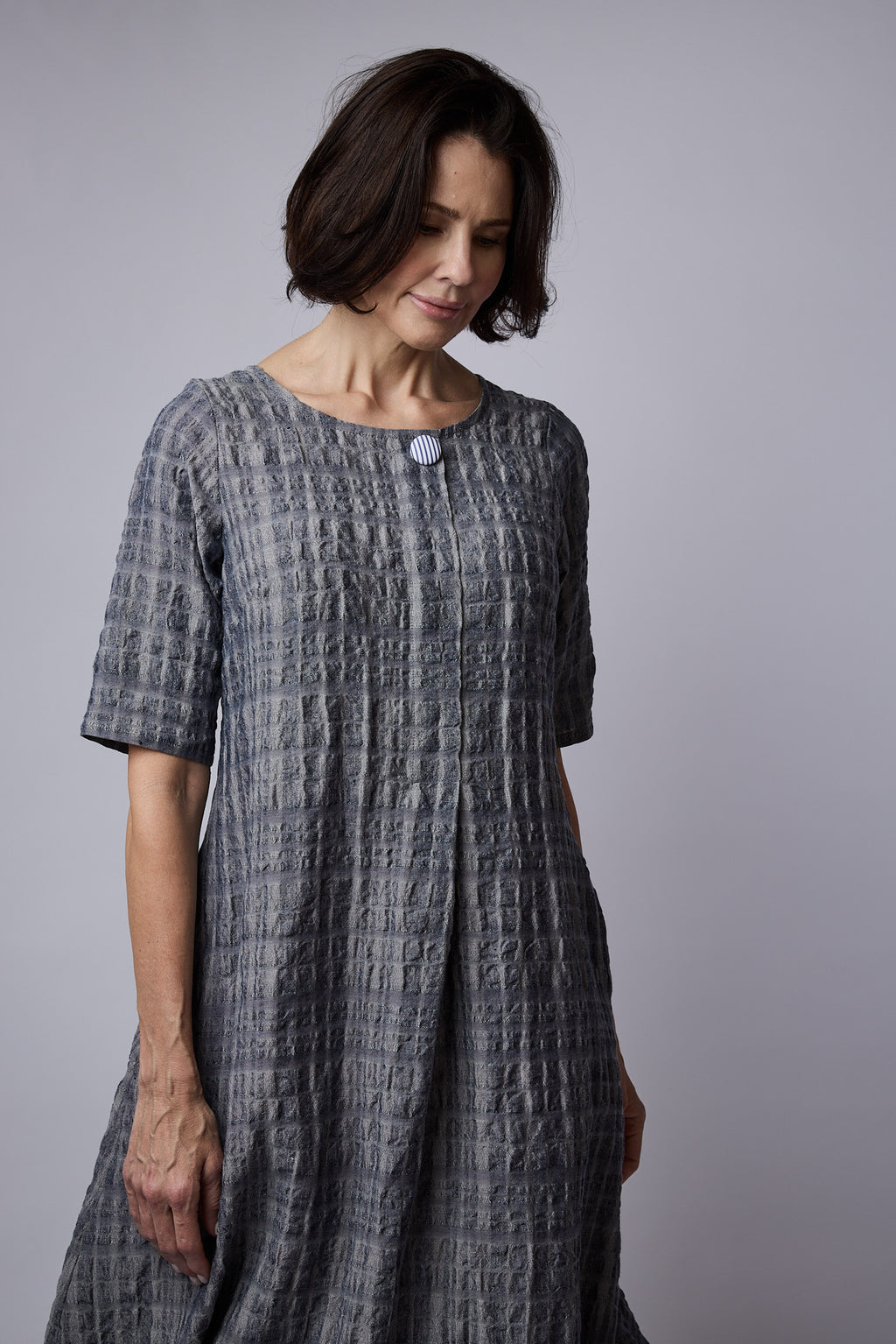 Dakota dress Smoke Textured linen