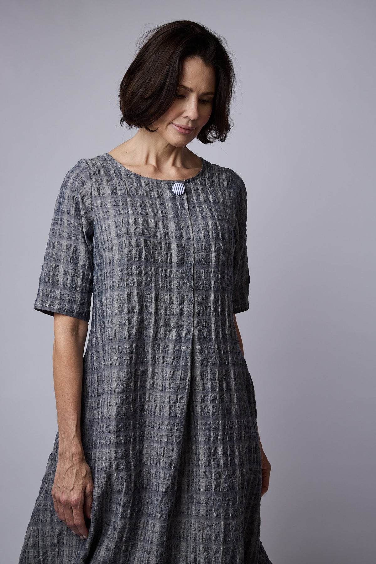 Dakota dress Smoke Textured linen