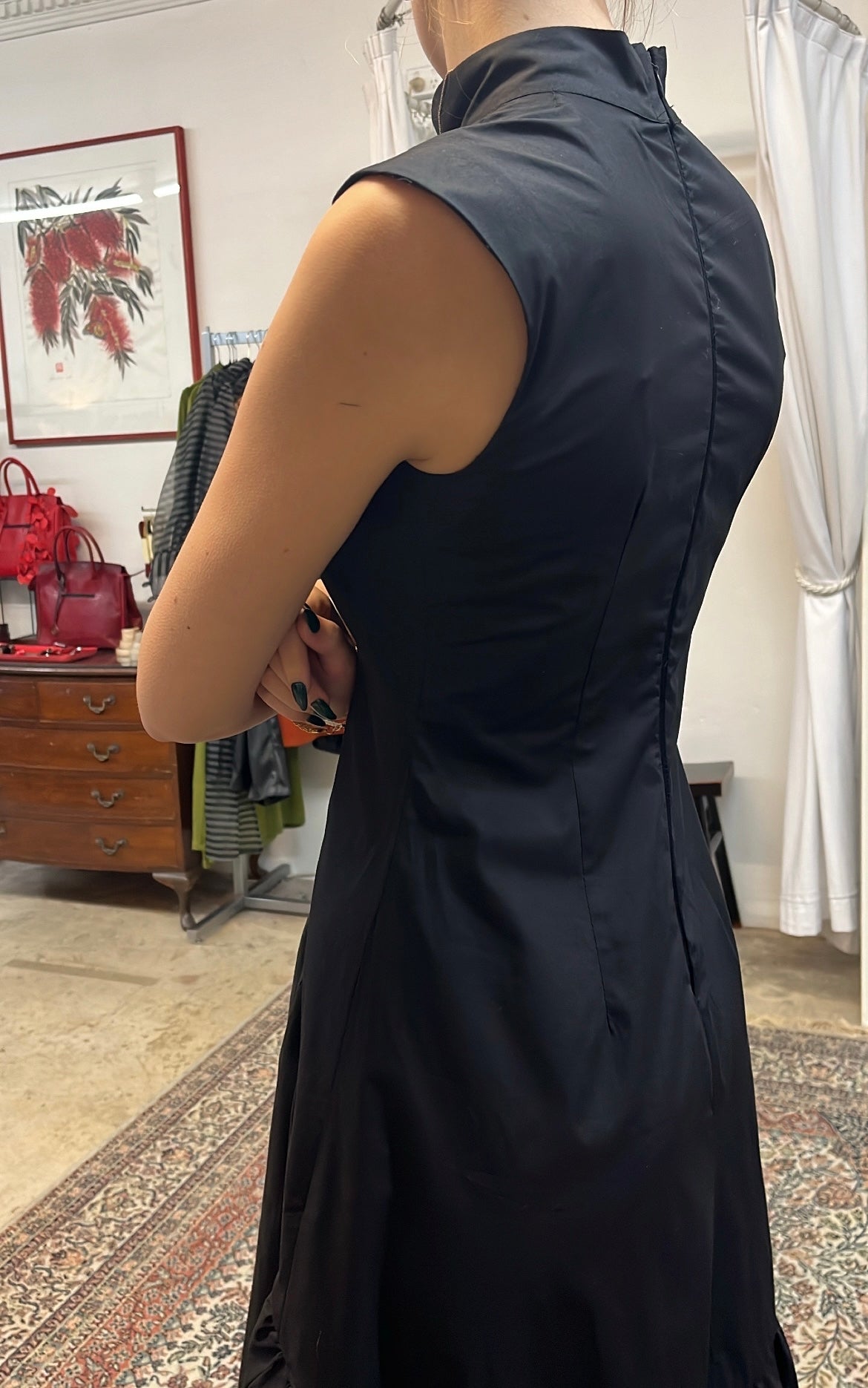 Viera Dress-black poplin