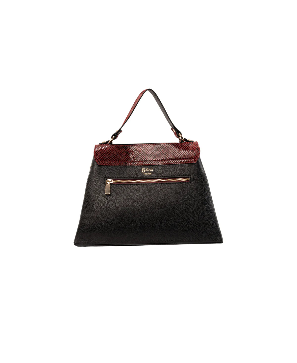 BIDINIS Lisa Grande top handle bag Black/Burgundy Red Snake
