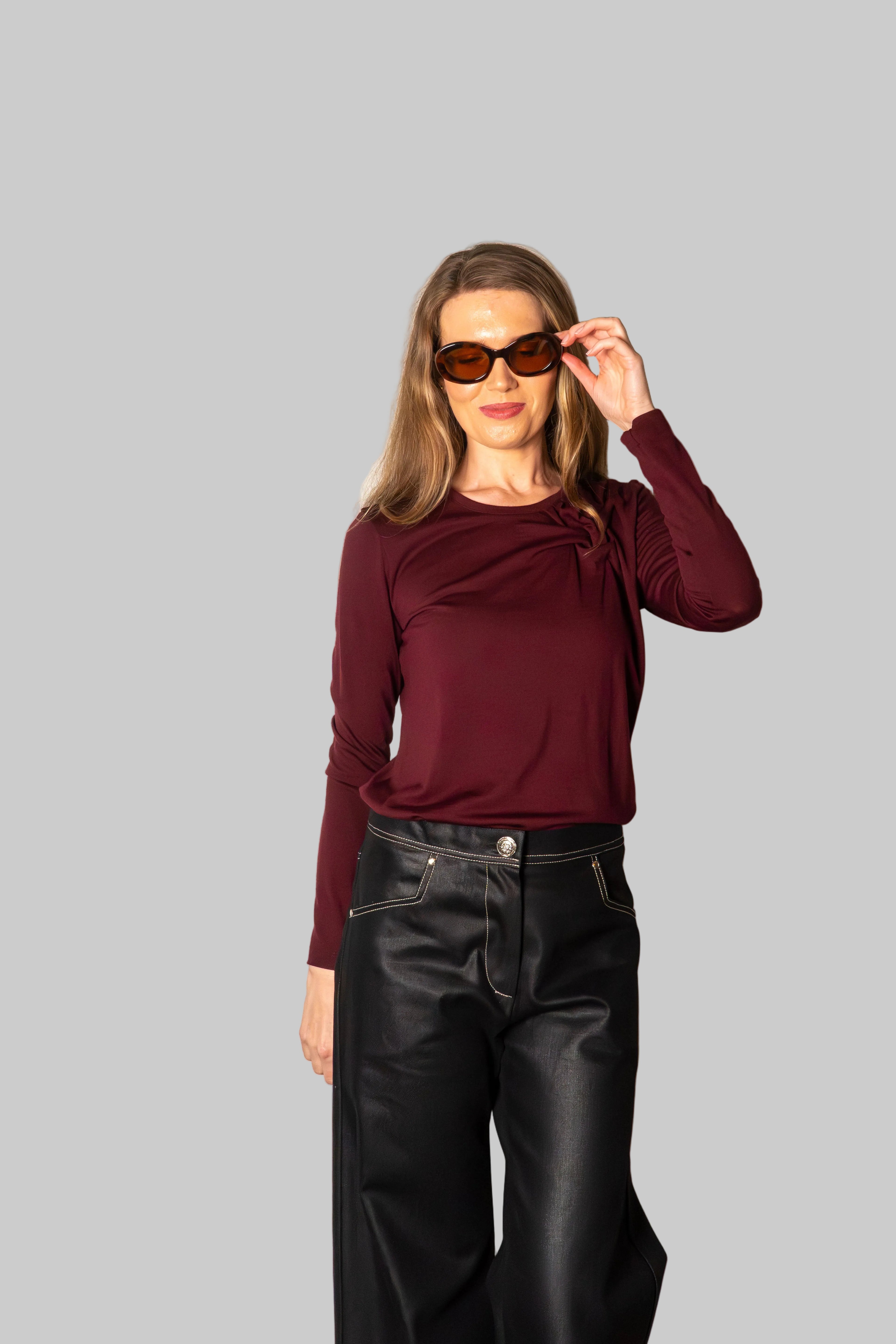 SYLVIA RILEY Rondo Top Blackcurrant