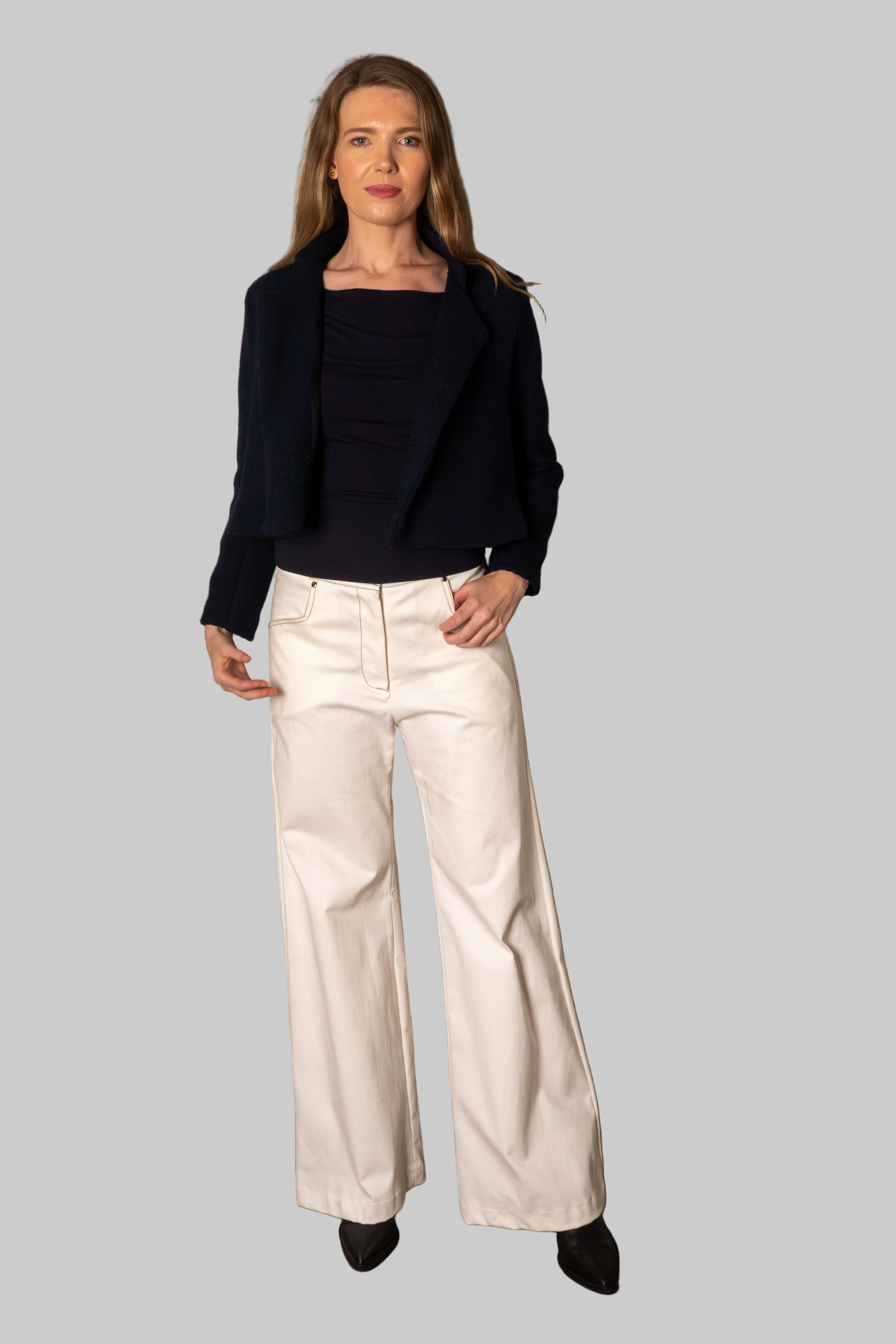 Flared Jeans White Denim