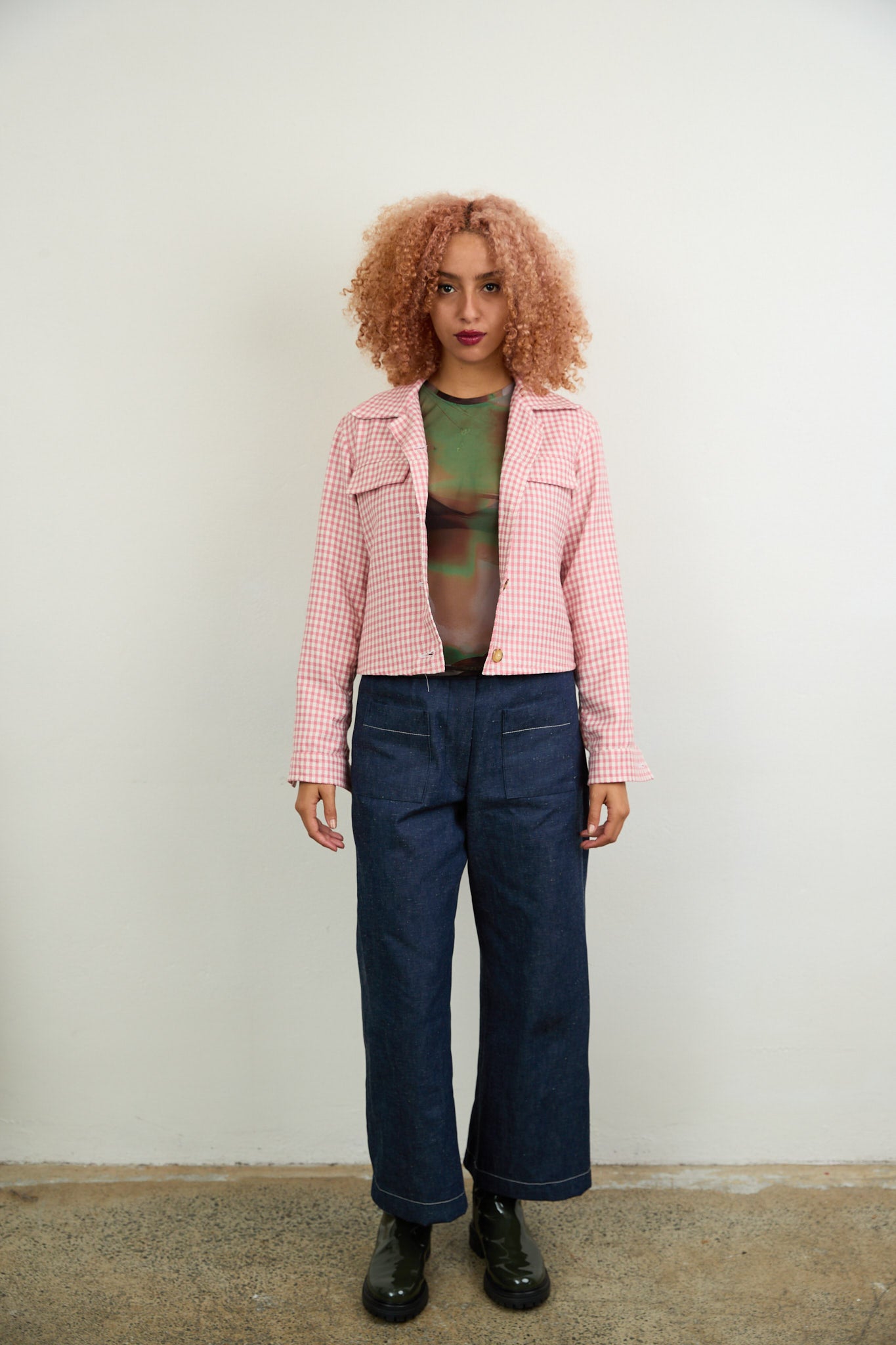 Sara Pink Check Jacket