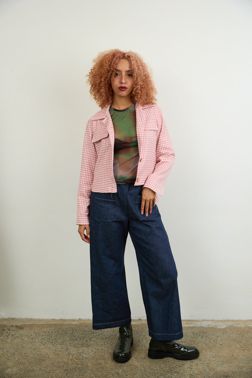 Sara Pink Check Jacket