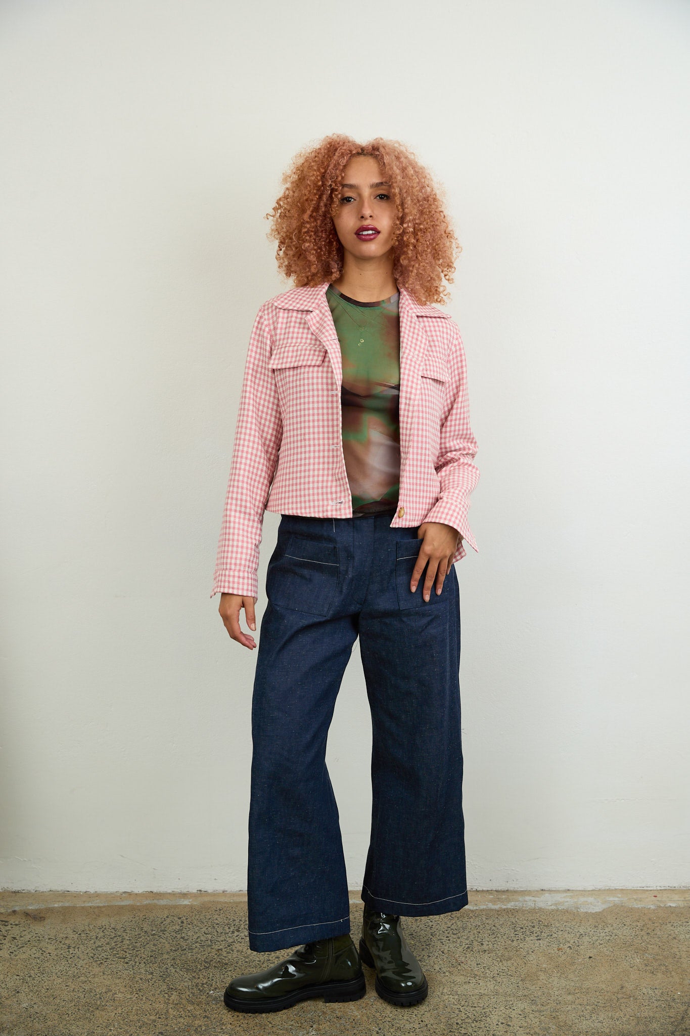 Sara Pink Check Jacket