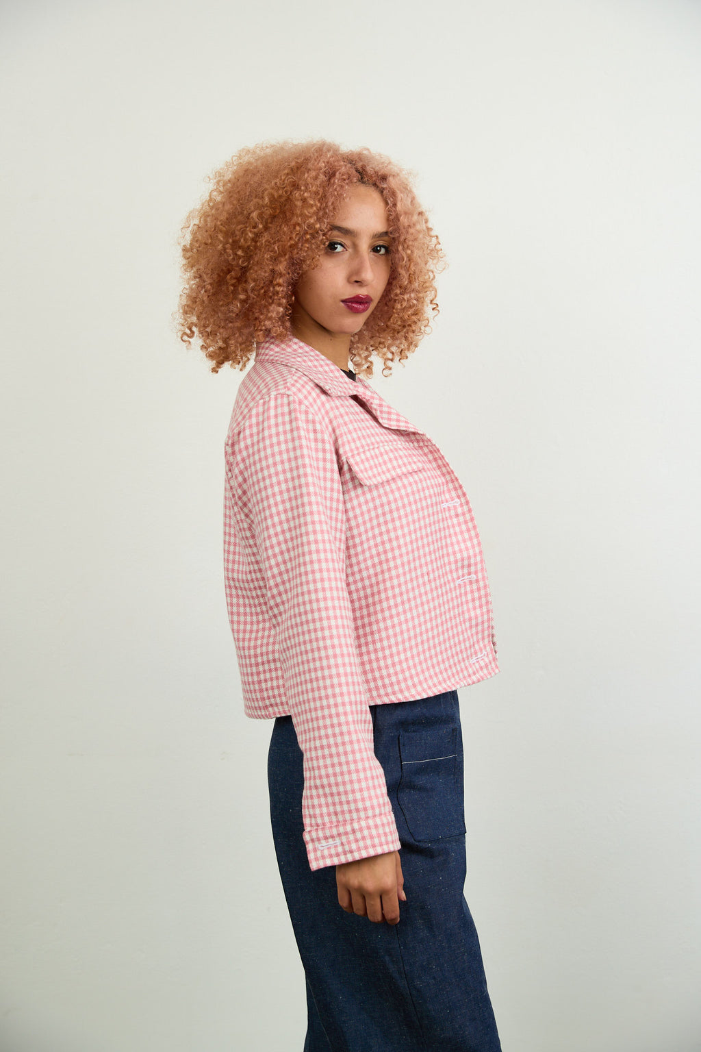 Sara Pink Check Jacket