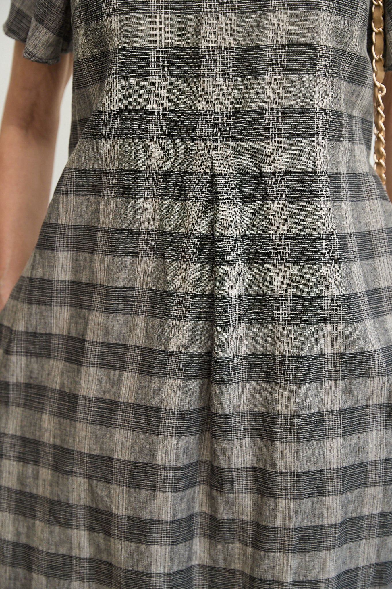 Osaka check linen dress