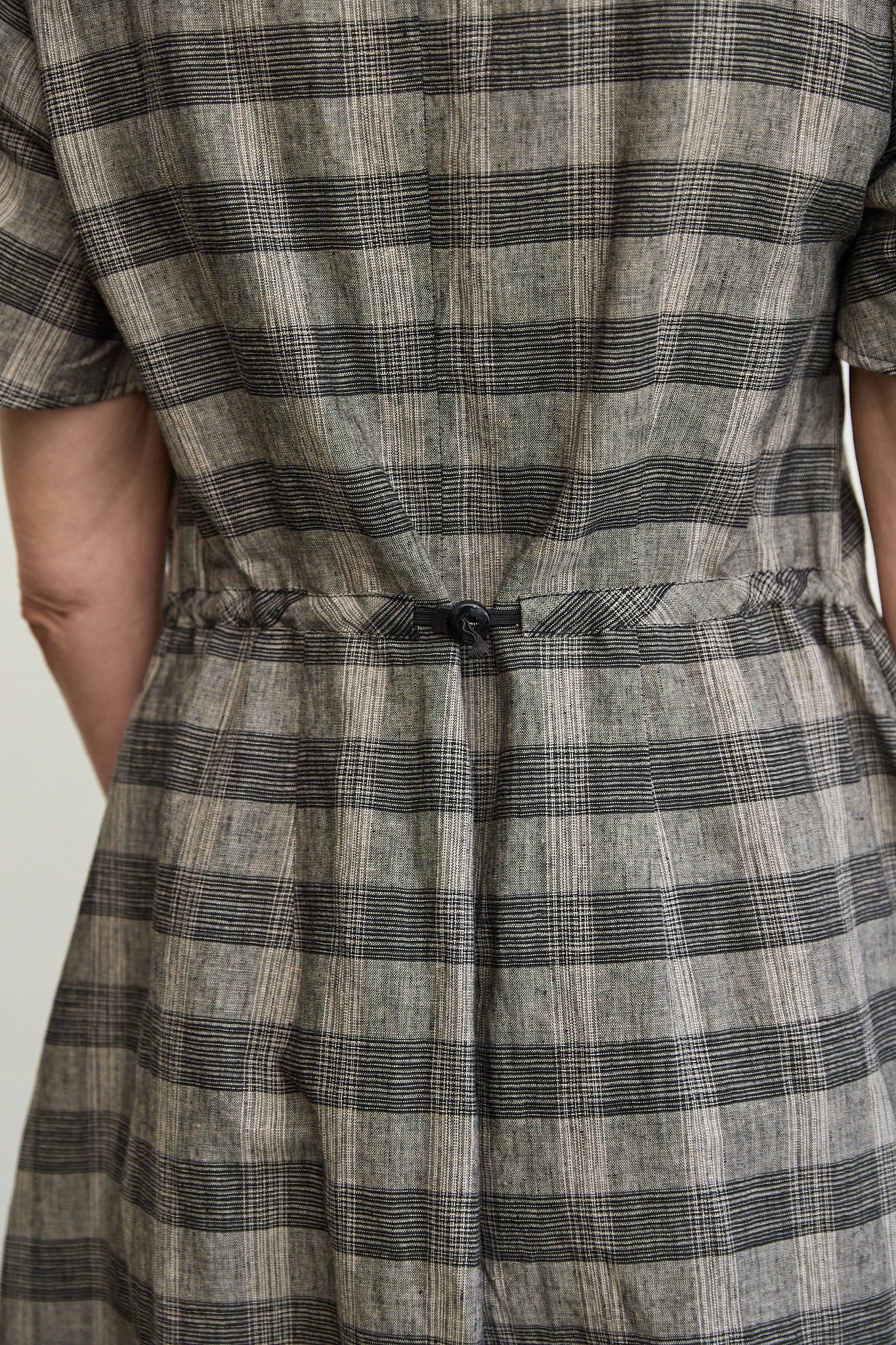 Osaka check linen dress