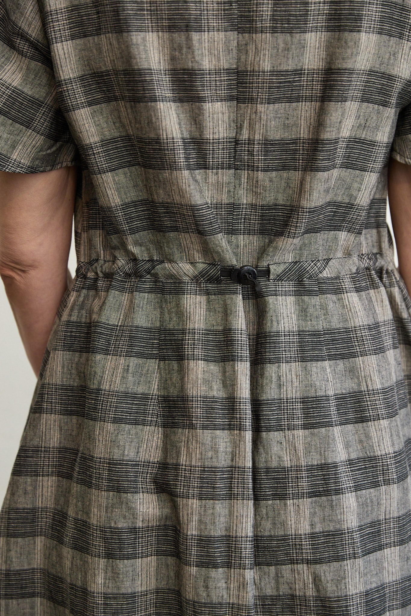 Osaka check linen dress