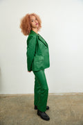 Green Leather Jeans