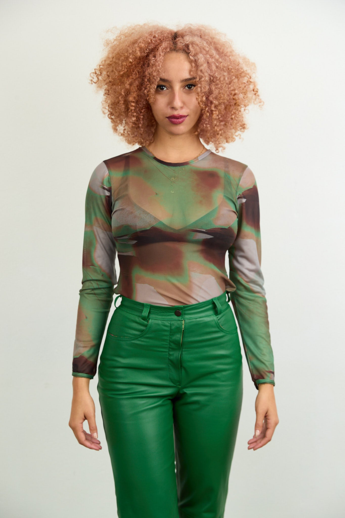 Green Leather Jeans