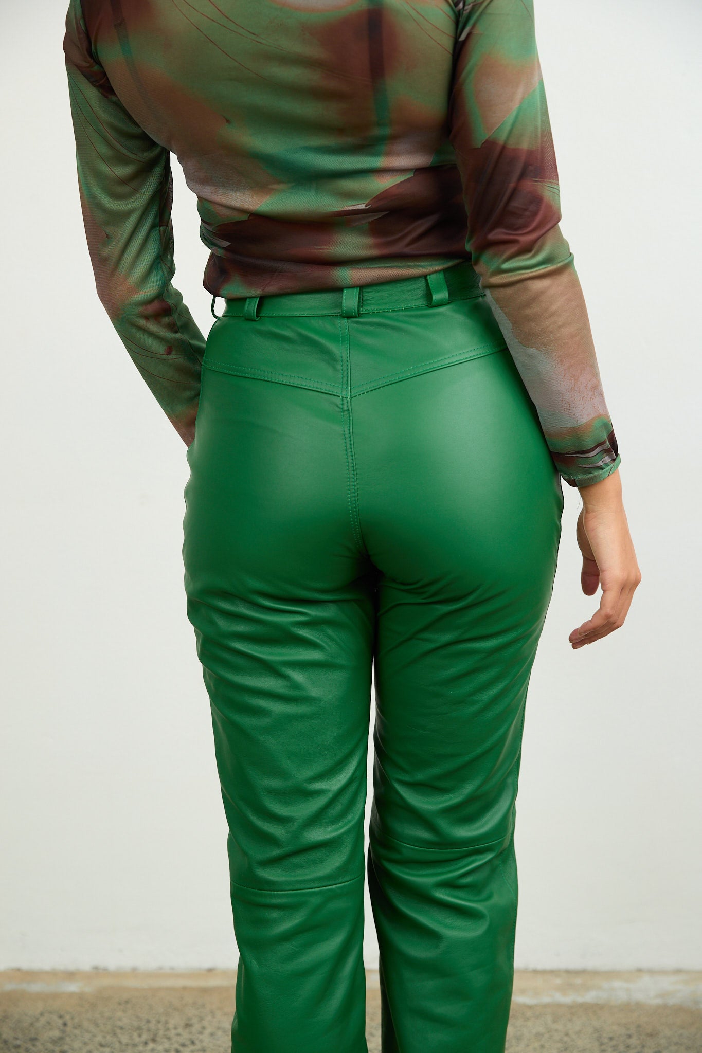 Green Leather Jeans