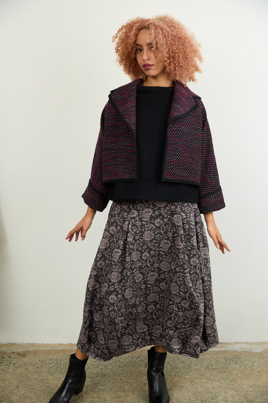 Eliza Italian Tweed Jacket Pink