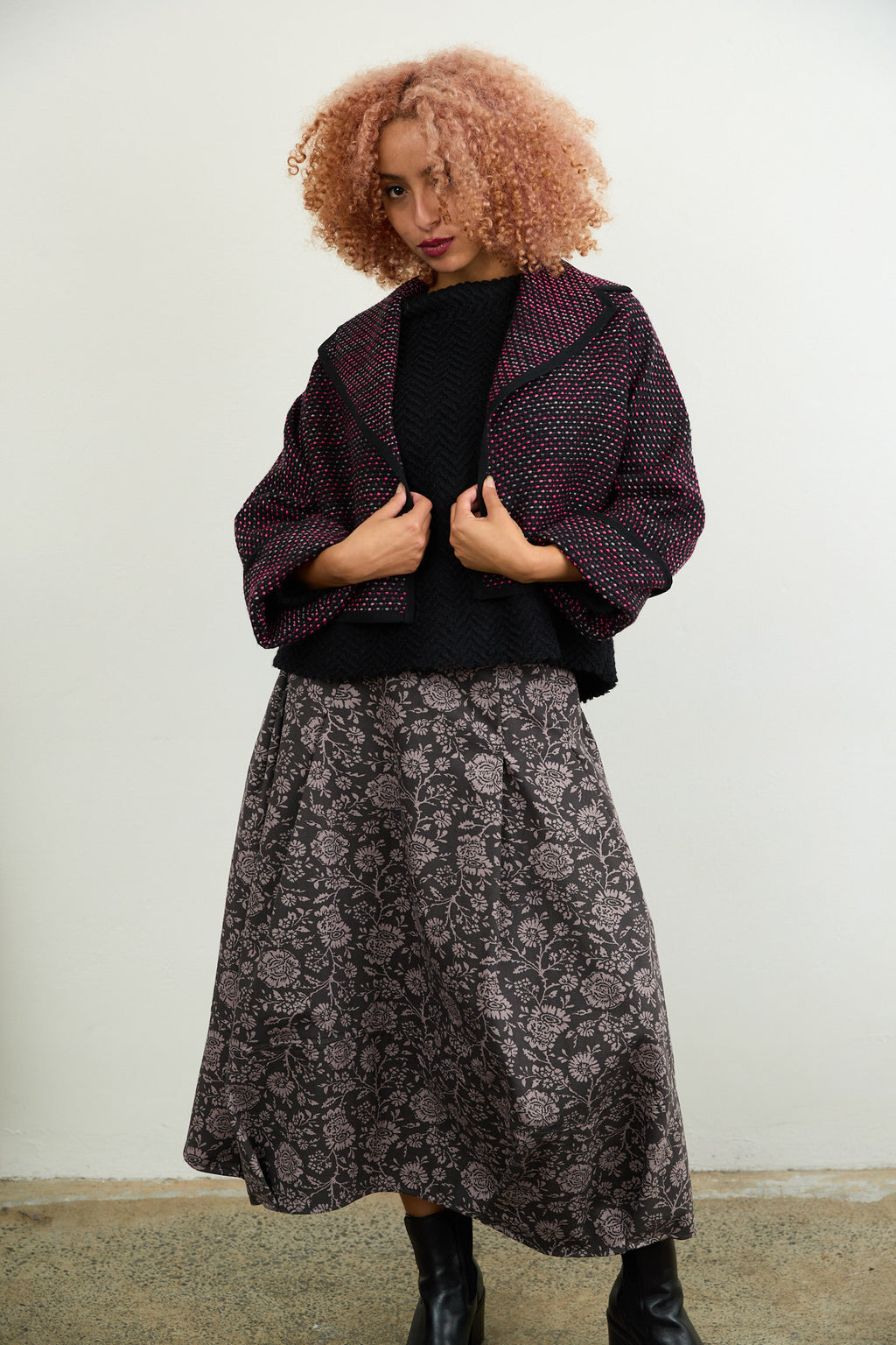 Eliza Italian Tweed Jacket Pink