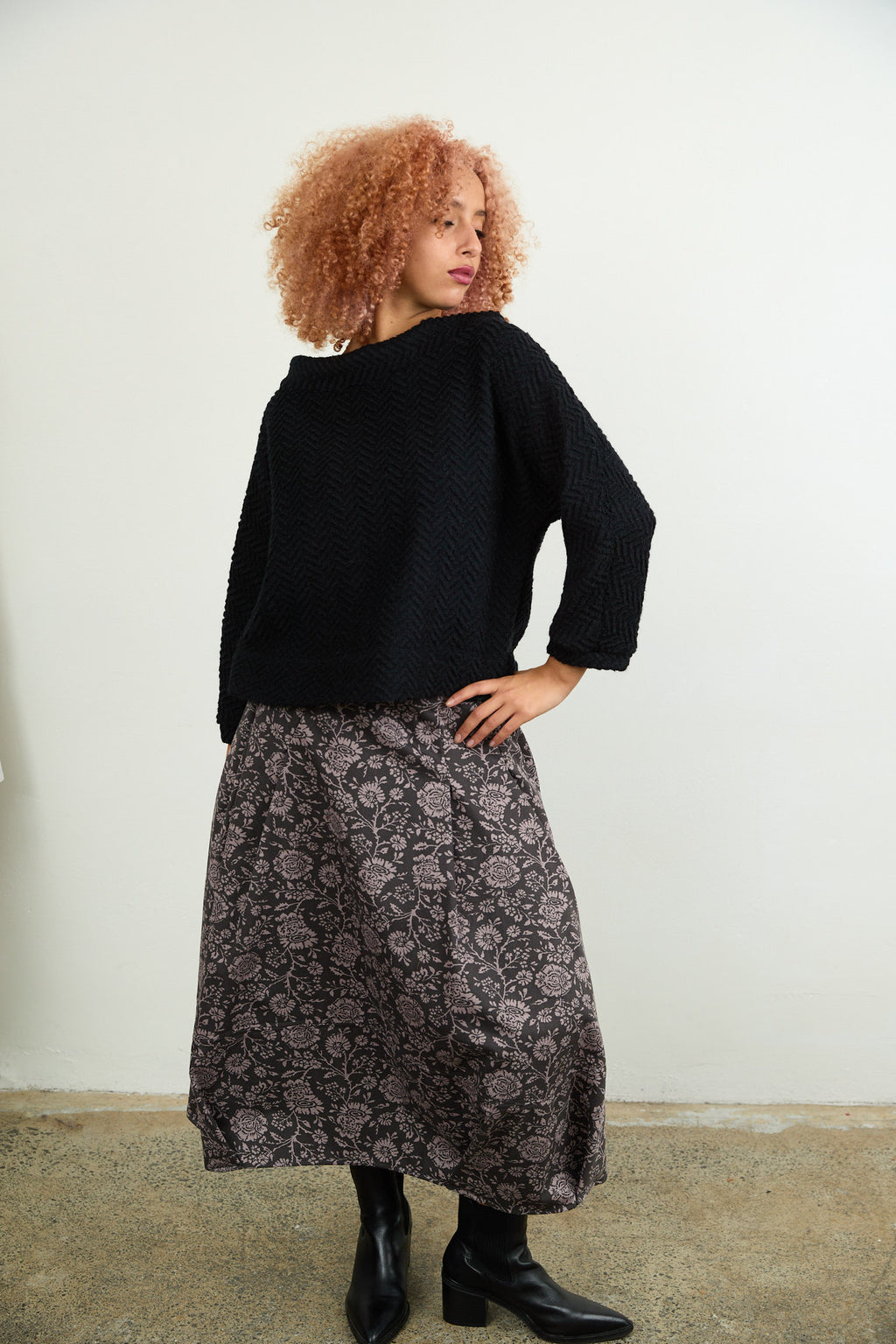 Jo Knit grey marle boiled wool