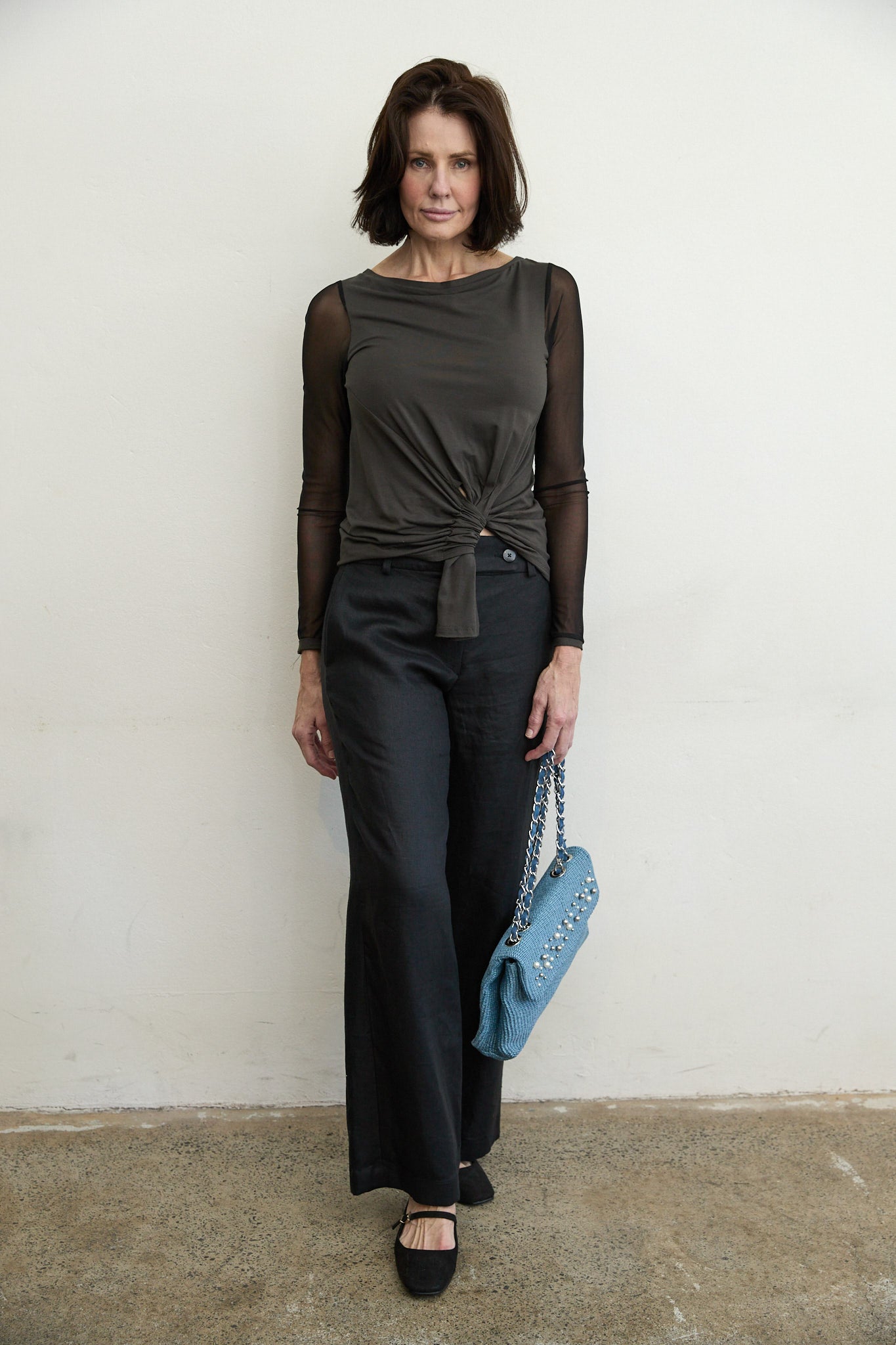 Bacall Twill Linen Pants Black