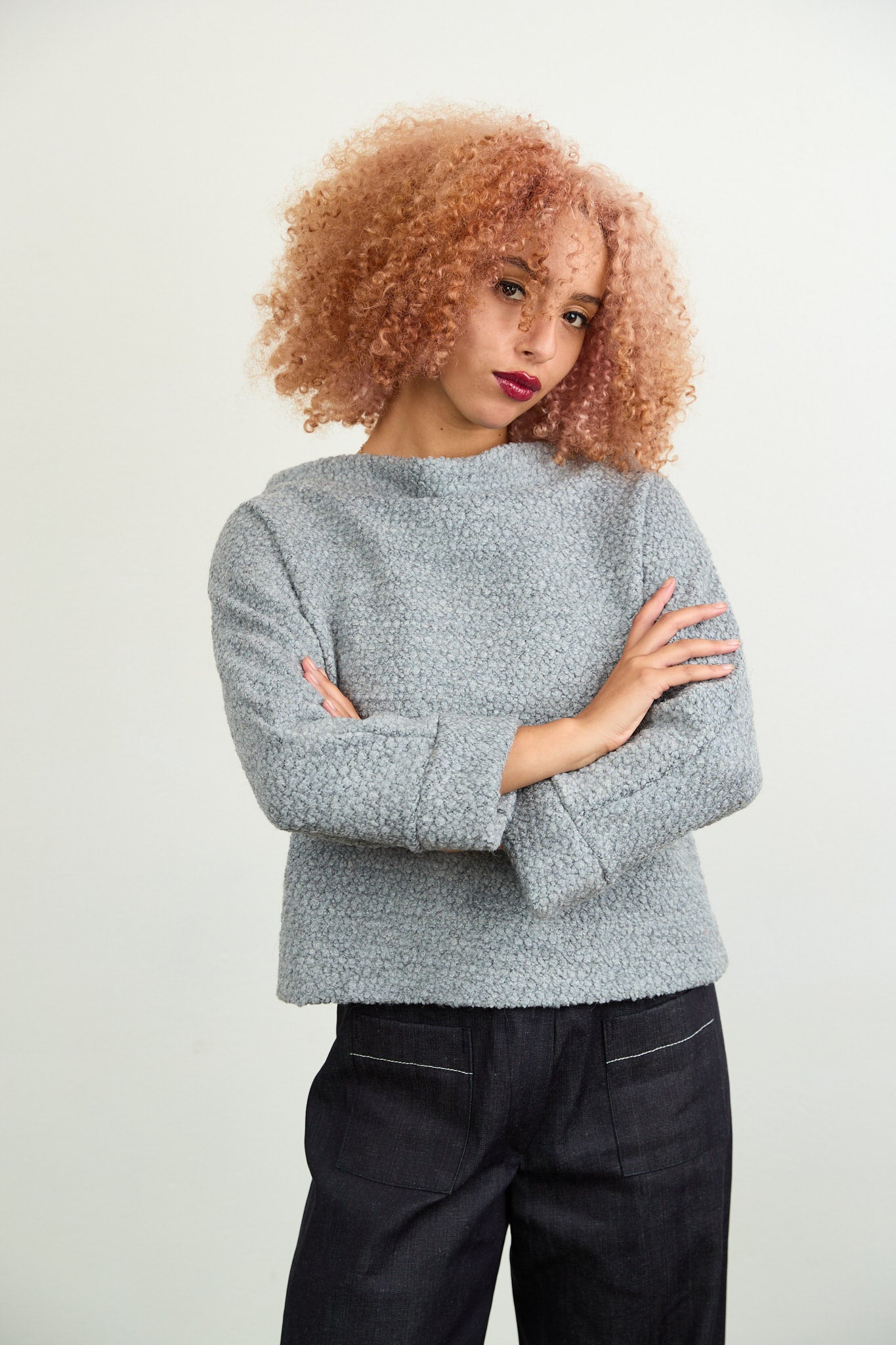 Jo Knit grey marle boiled wool
