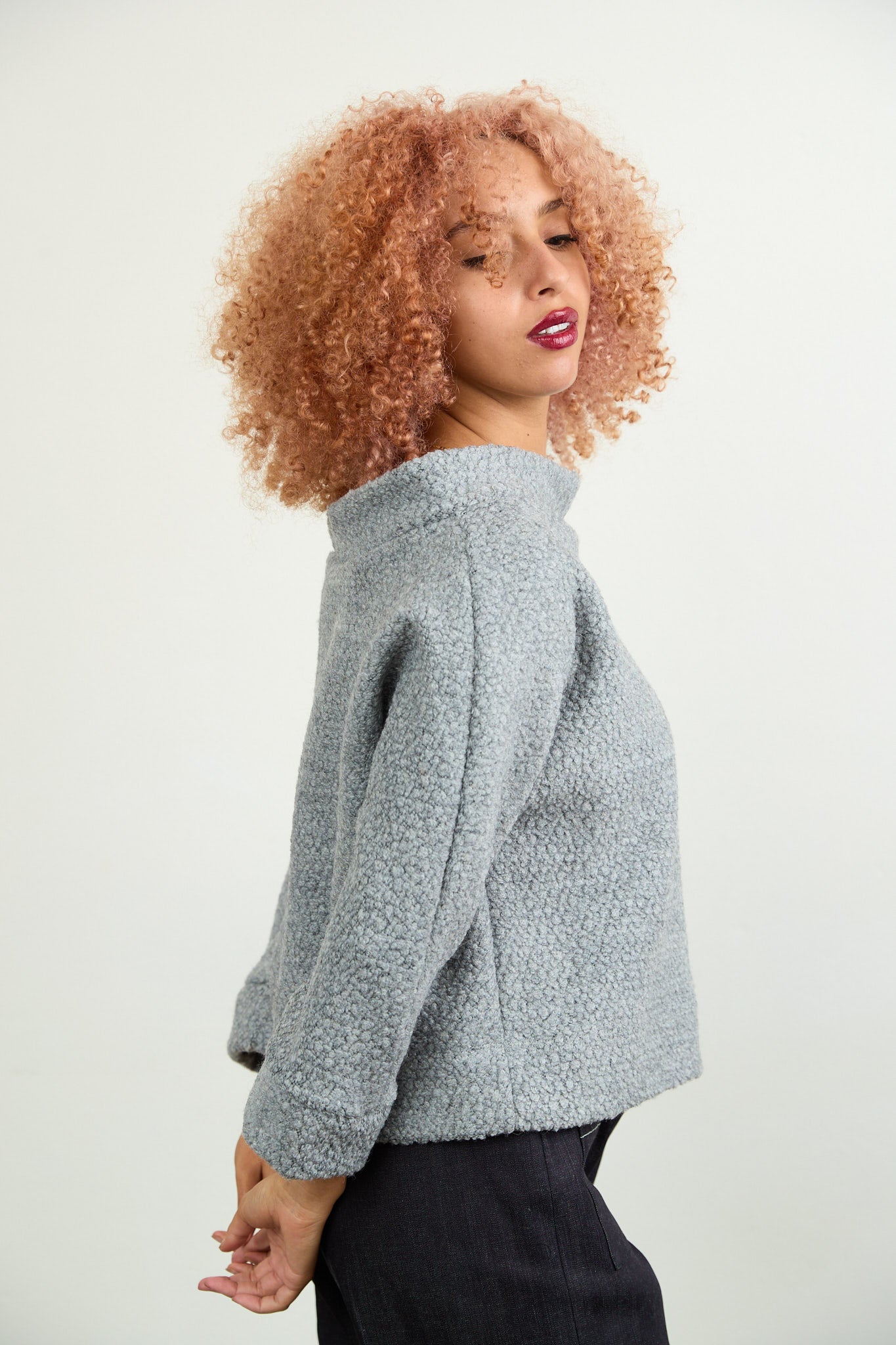 Jo Knit grey marle boiled wool