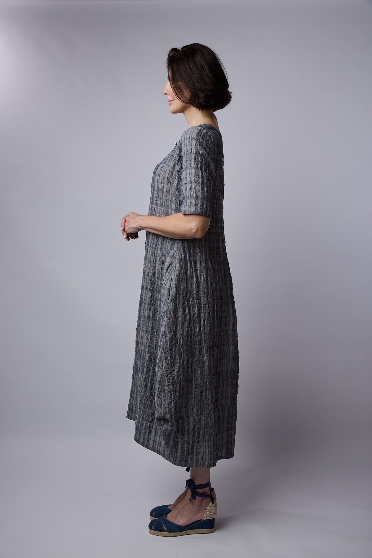 Dakota dress Smoke Textured linen