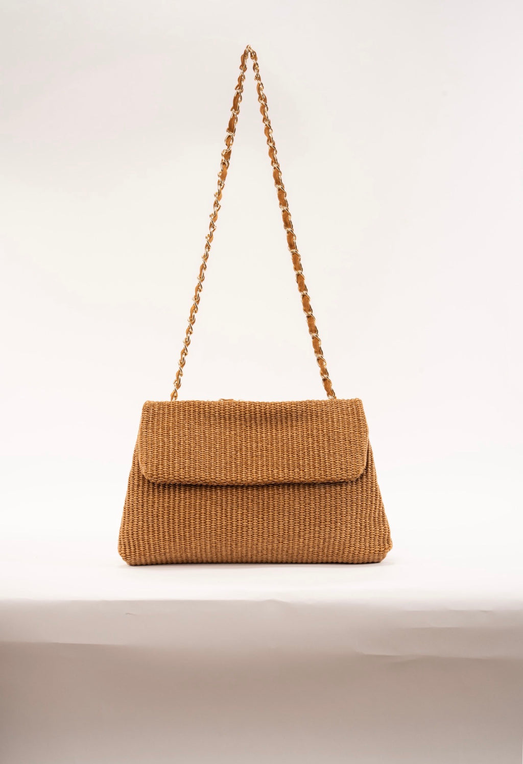 BIDINIS Clarice raffia bag Tobacco brown