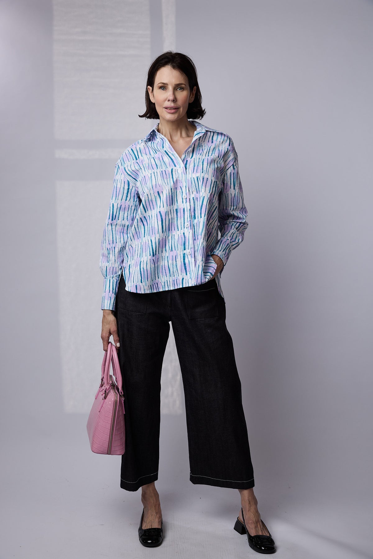 SYLVIA RILEY Calypso Shirt Sticks Print