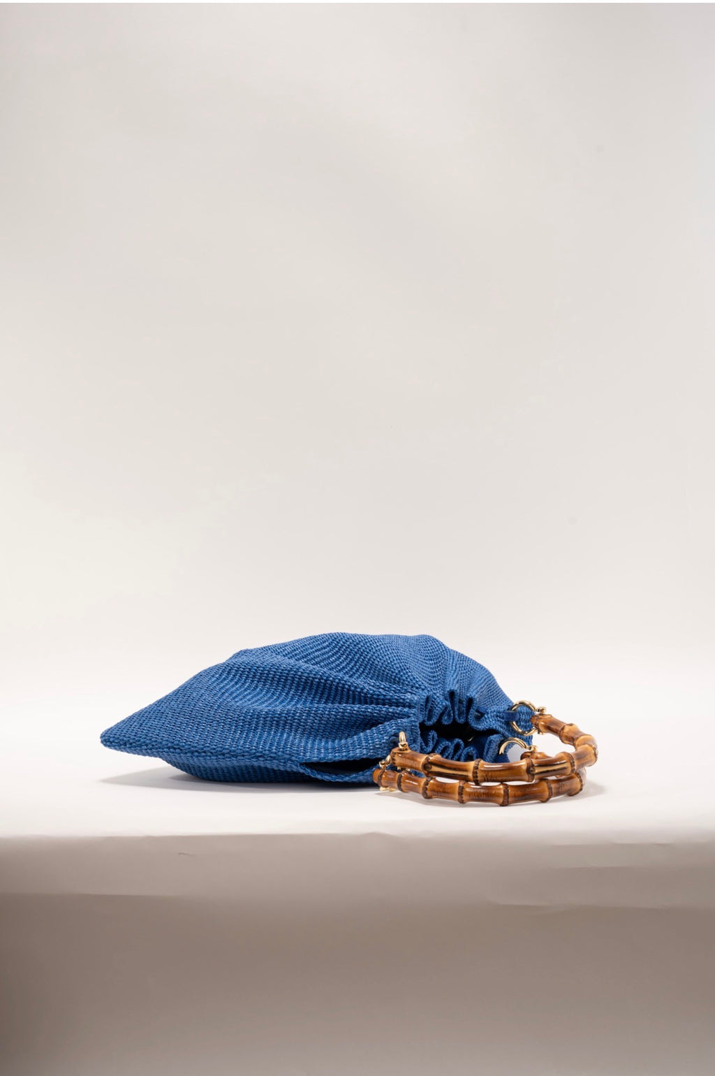 BIDINIS Caterina Medium Raffia Shopping Bag Blue