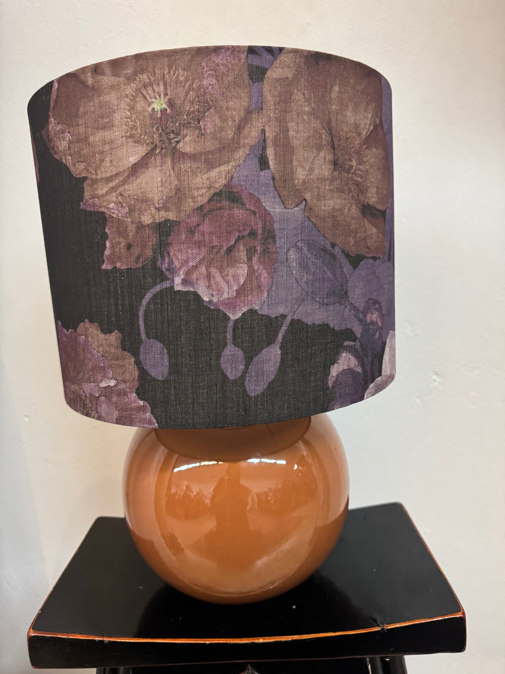 Lamp Veraisin Poppies shade with caramel ceramic base