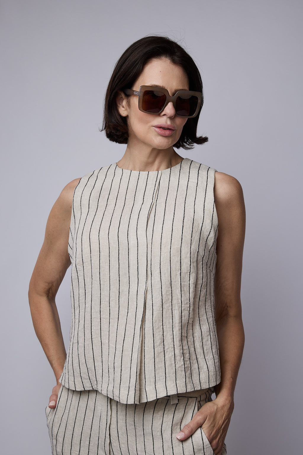 Julianne Stripe linen Top