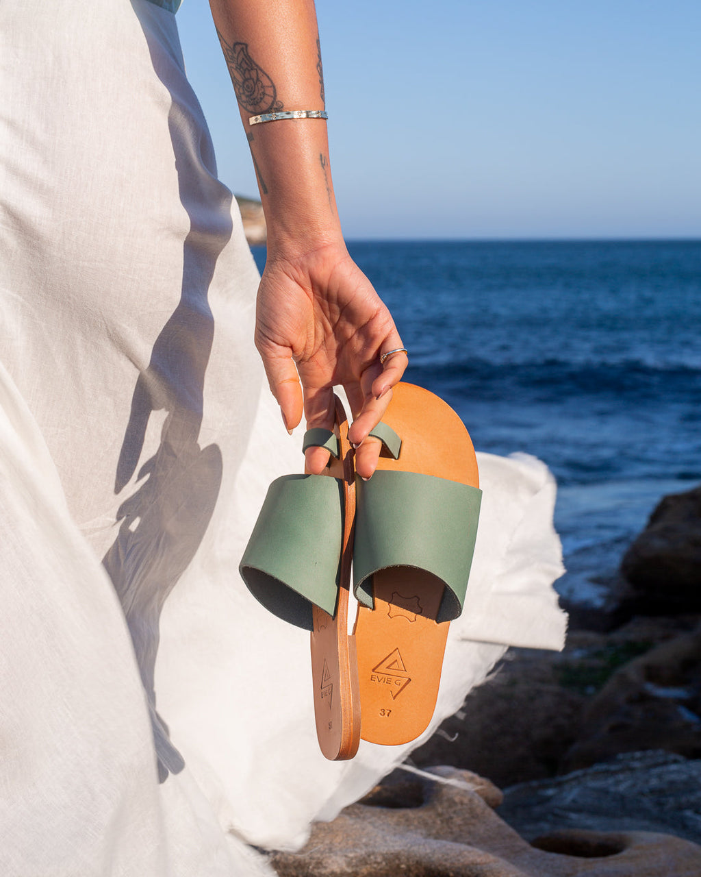 EVIE G Beta Mint Nubuck Sandals