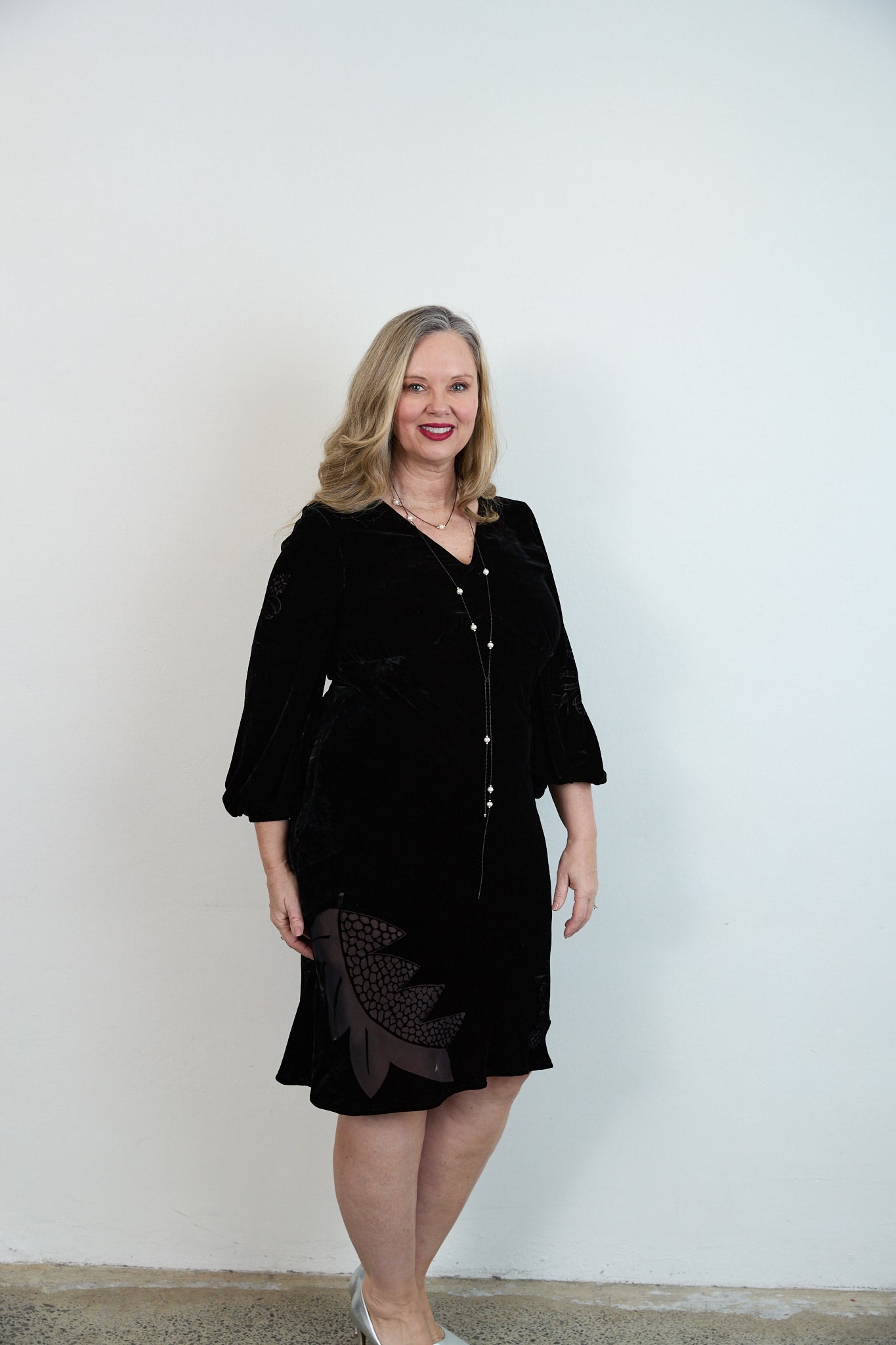 SYLVIA RILEY Rose devore velvet dress