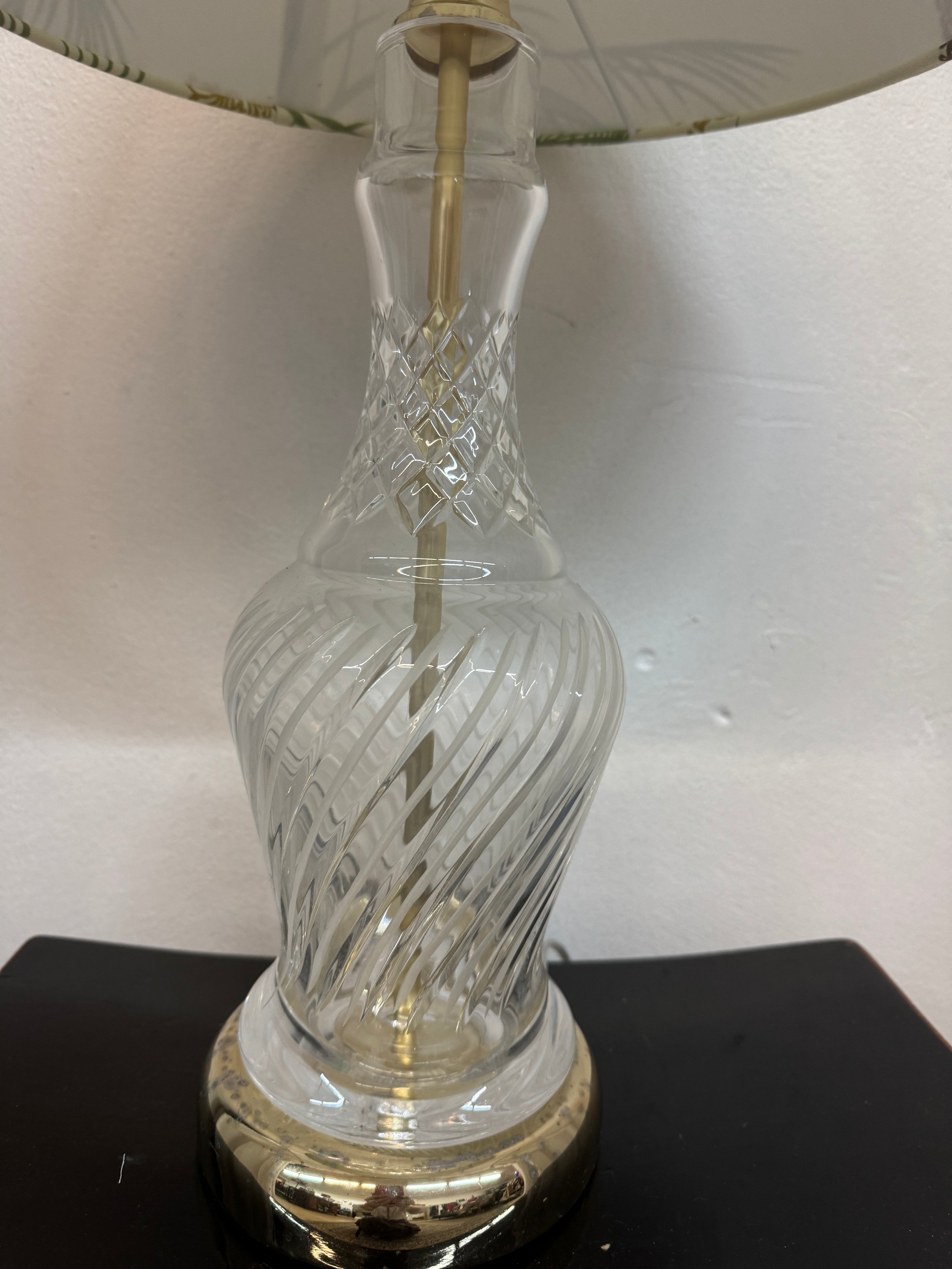 Lamp-Crystal base with Zynska Grevillea shade in cream