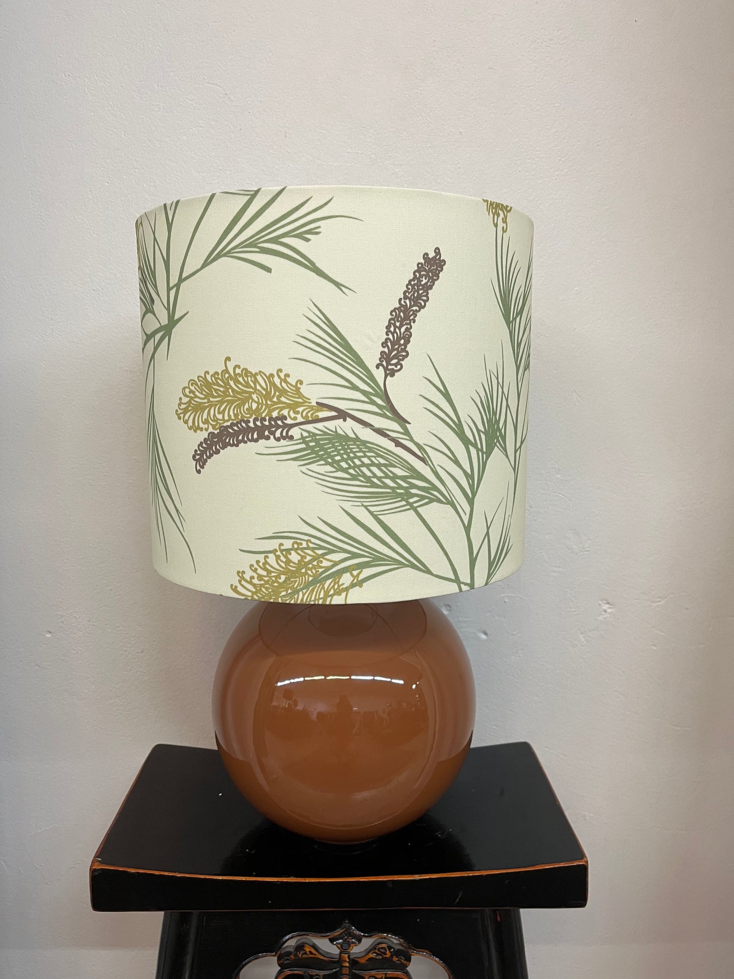 ZYNSKA TEXTILES Grevillea shade/Small Tobacco Sphere Lamp with Lotus Morning Shade