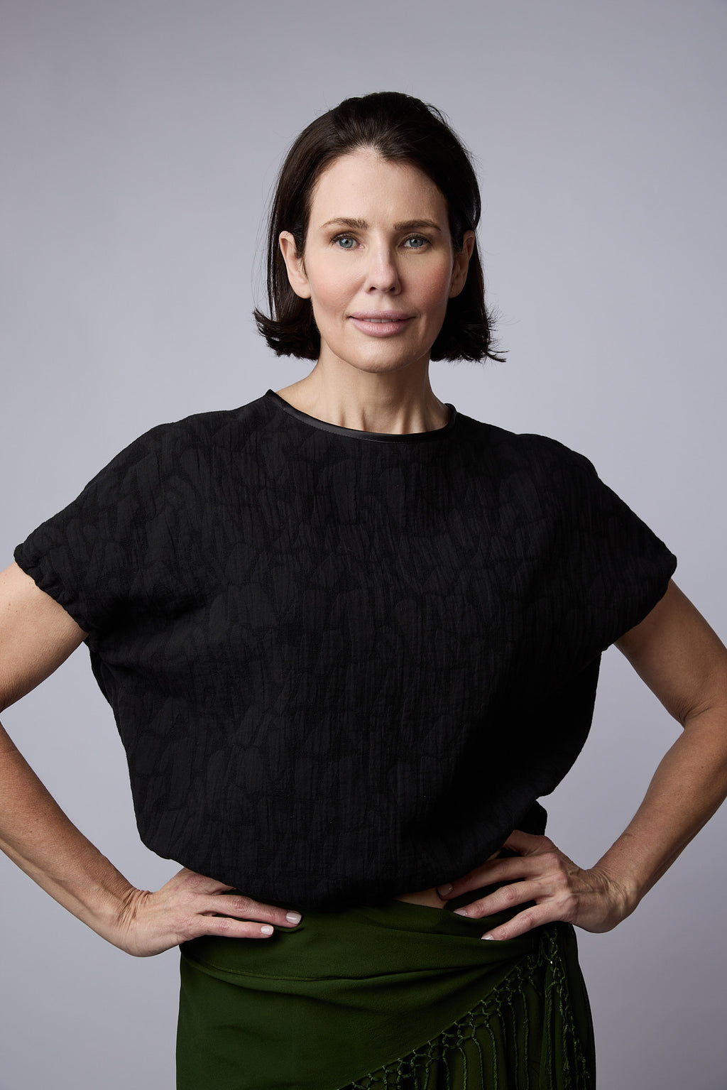 Anya Top Black Jacquard