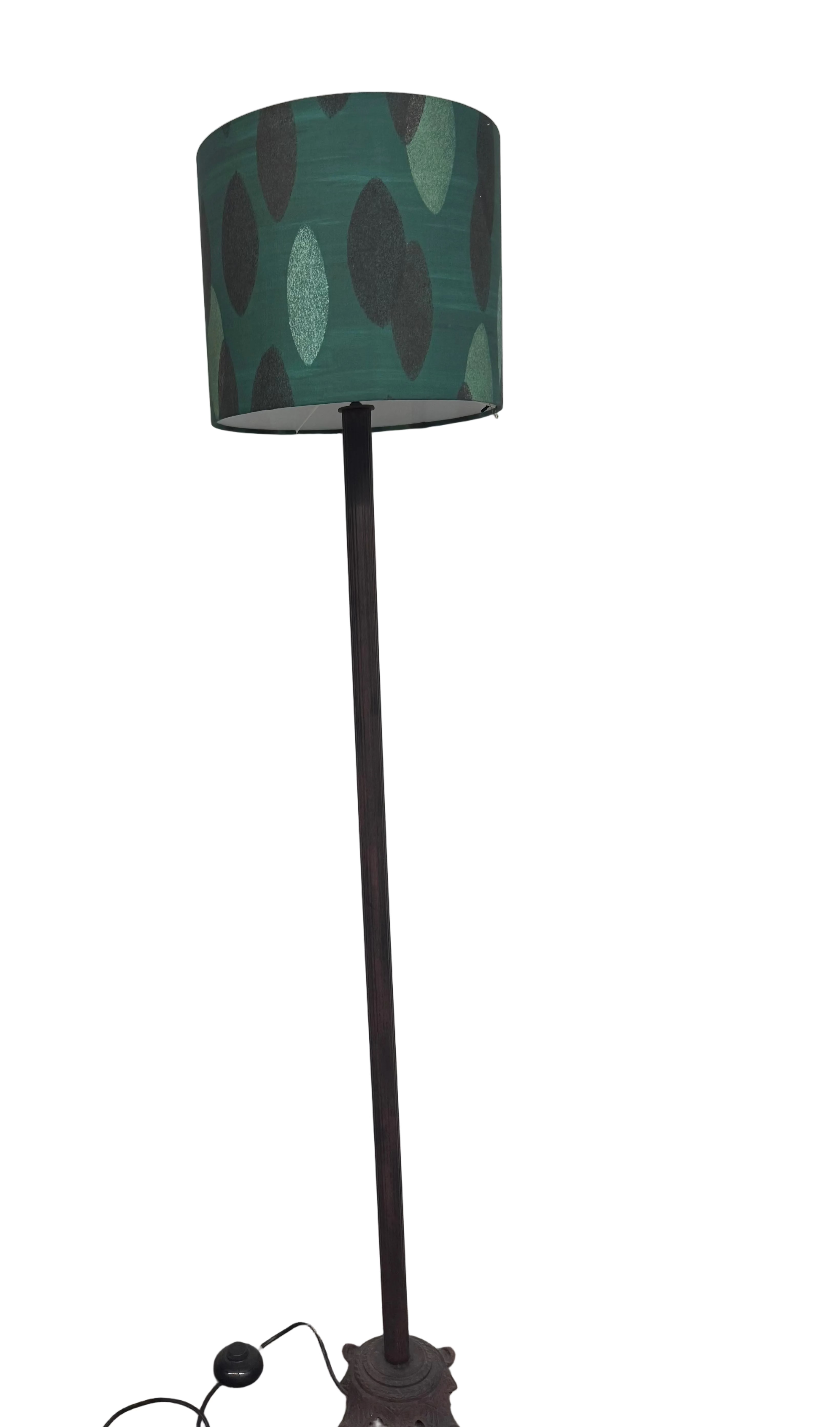 LAMP-Zynska Textiles shade on metal standard lamp base