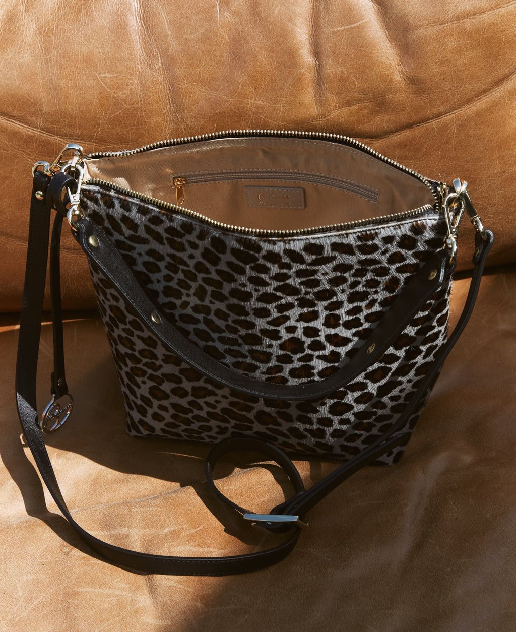 BIDINIS mini Hobo bag pony skin-Tiger